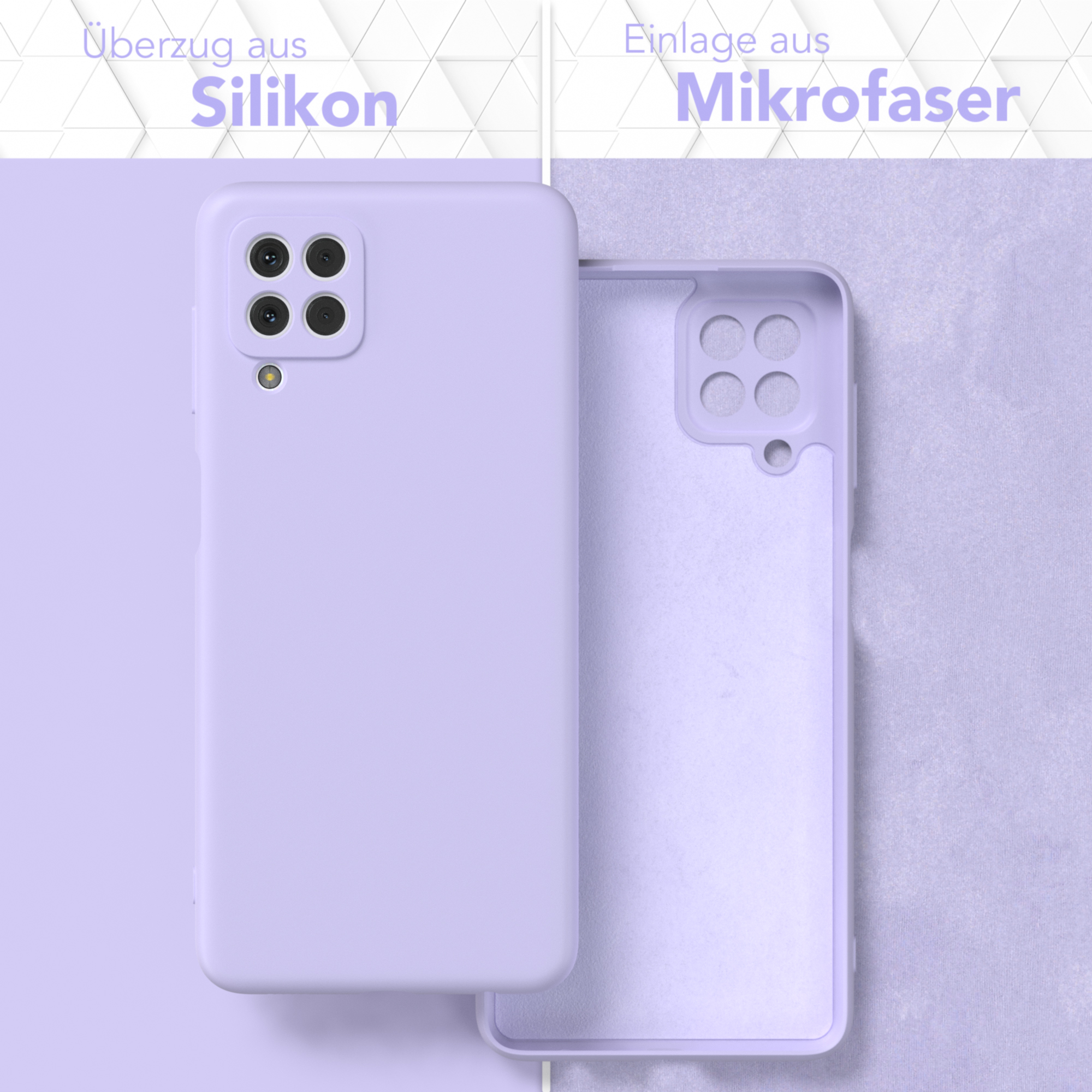 EAZY Backcover, Silikon / Violett A22 / Galaxy Lila TPU Samsung, Matt, M32 M22 CASE / Handycase Lavendel 4G,