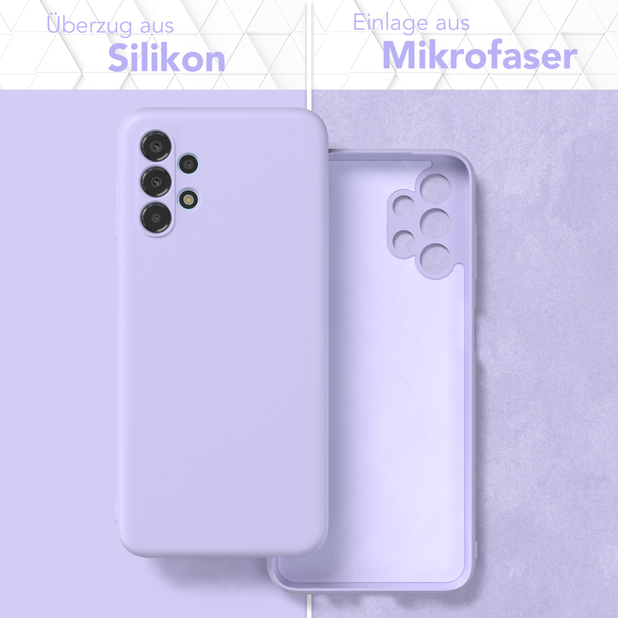 EAZY CASE TPU Handycase A13, Lavendel Lila / Matt, Violett Silikon Galaxy Samsung, Backcover