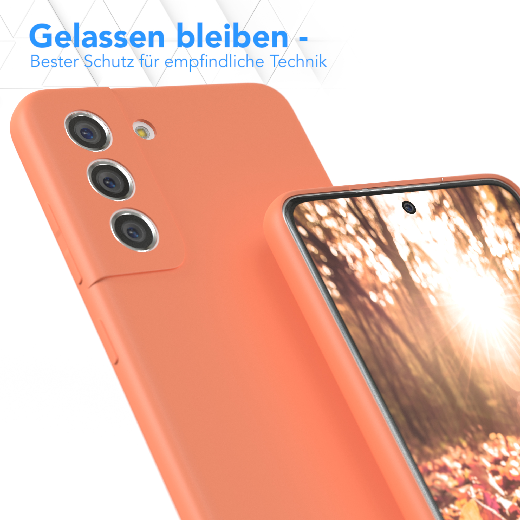 EAZY CASE TPU Silikon Handycase Galaxy Matt, Orange S21 Backcover, 5G, FE Samsung