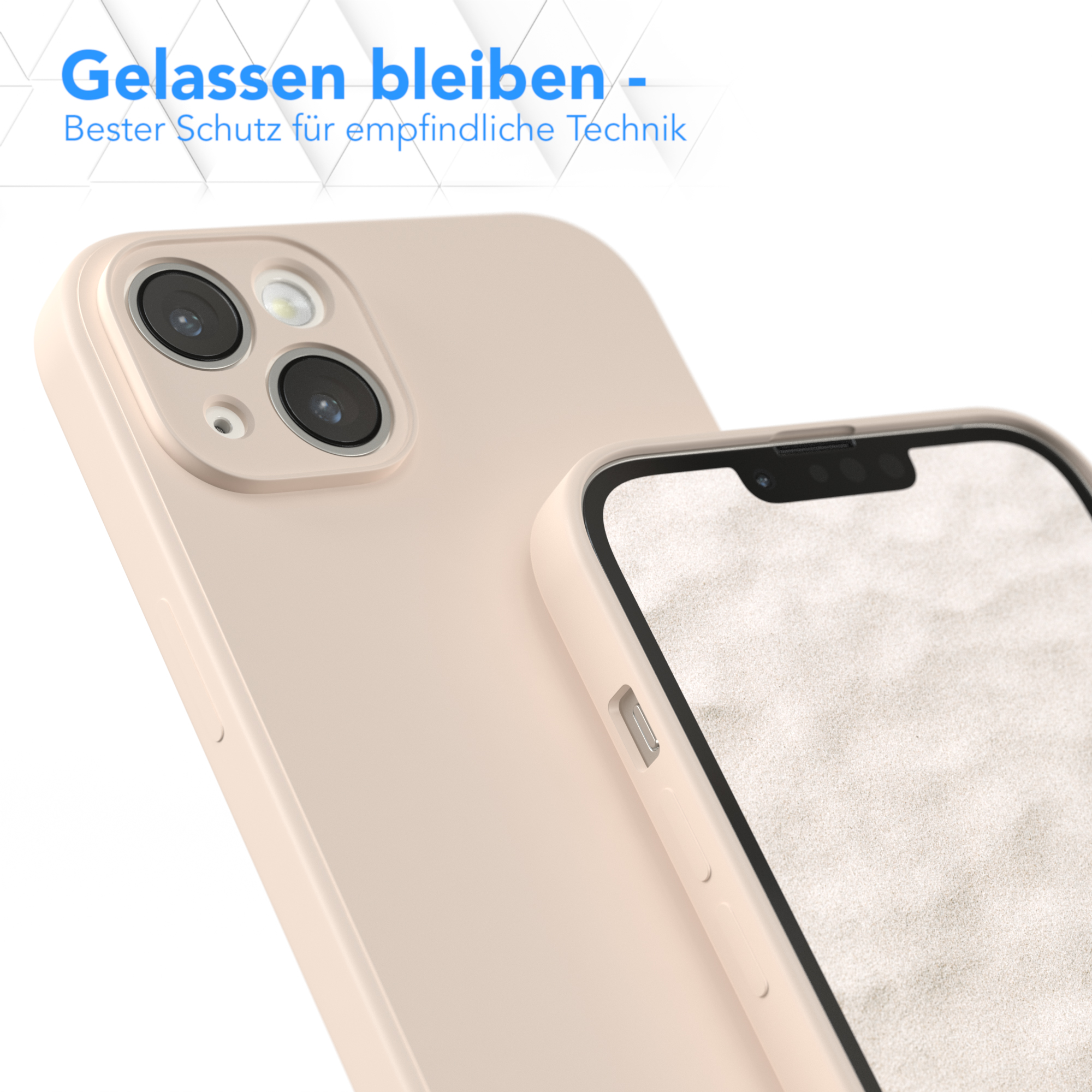 Nahaufnahme einer Handyhülle neben einem Telefon, die das Schutzdesign des Produkts hervorhebt.