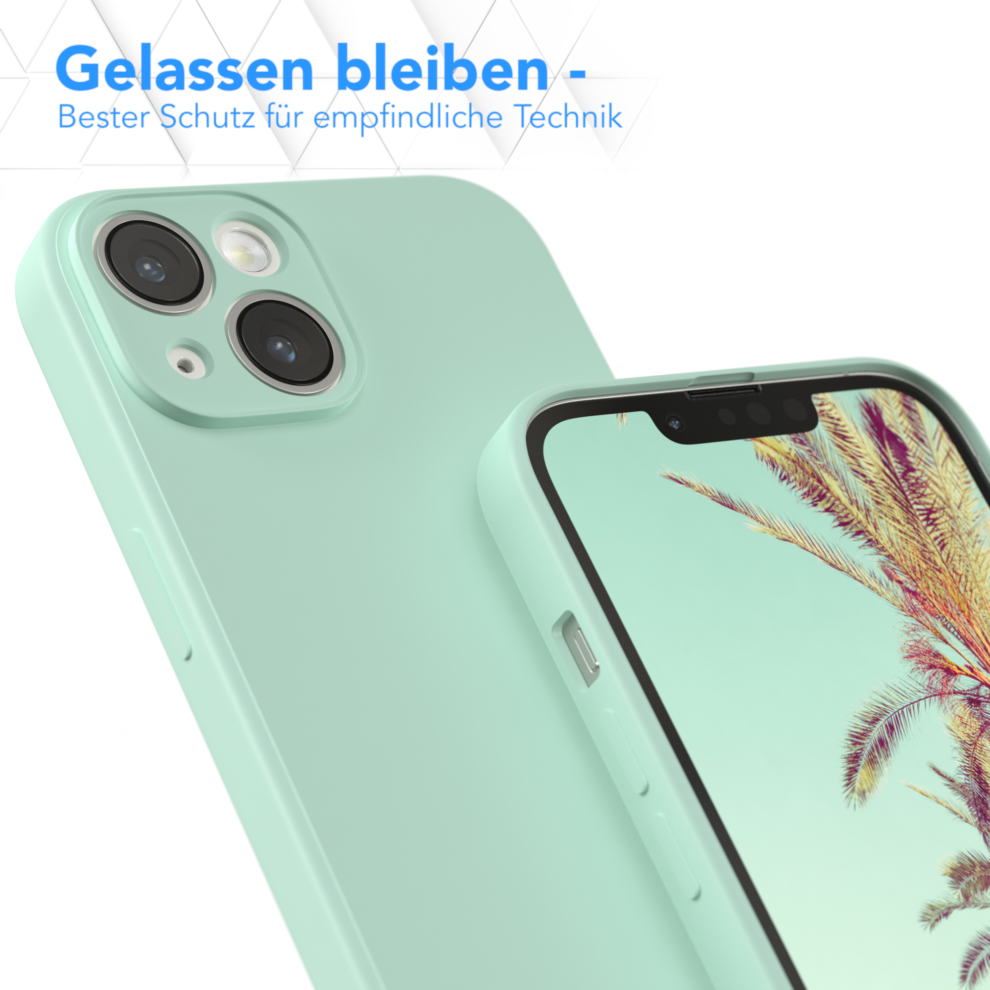 Apple, Backcover, EAZY Handycase Grün CASE Matt, TPU Silikon 14, iPhone Mint