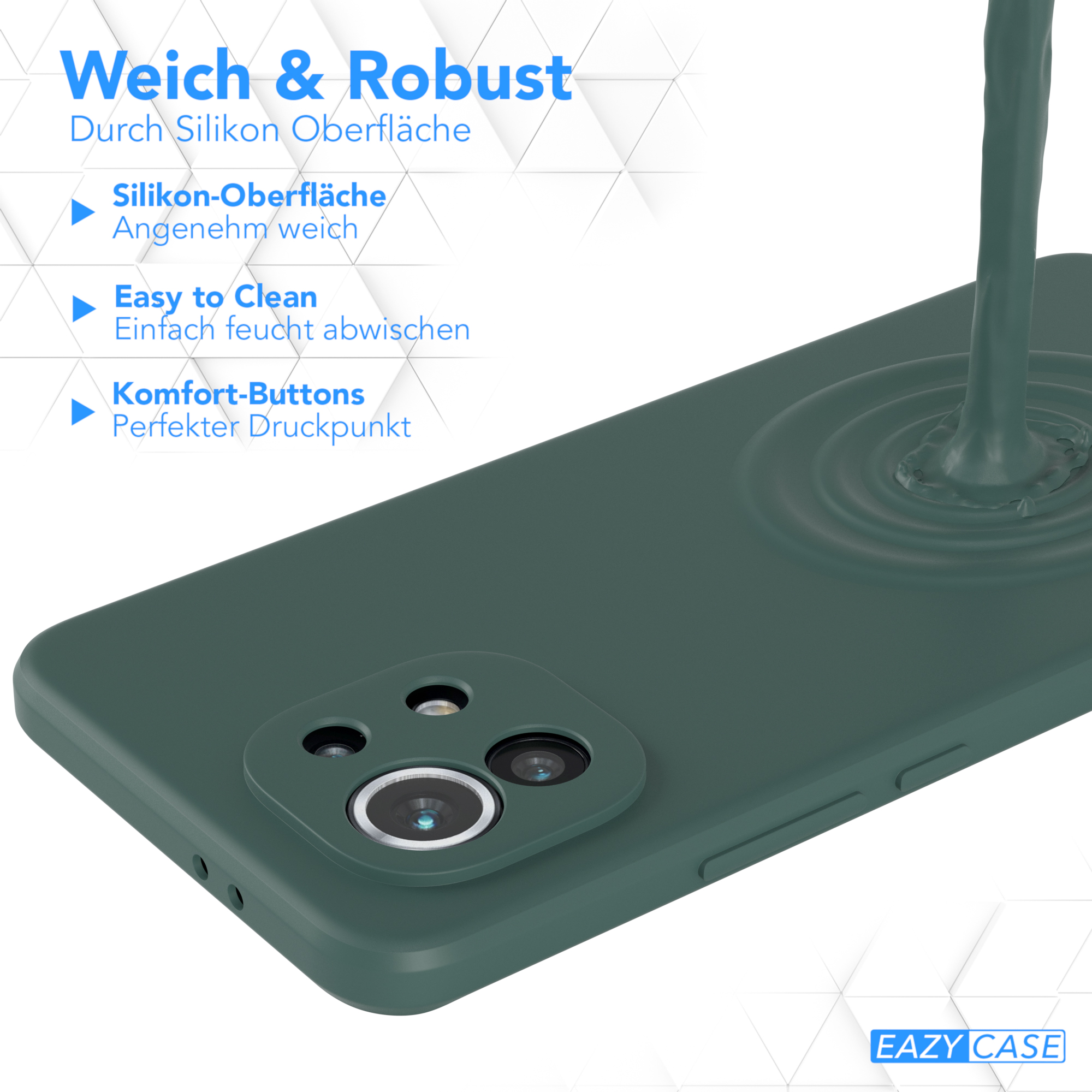 EAZY CASE TPU / Backcover, Nachtgrün Silikon Mi Xiaomi, Grün Matt, 5G, 11 Handycase