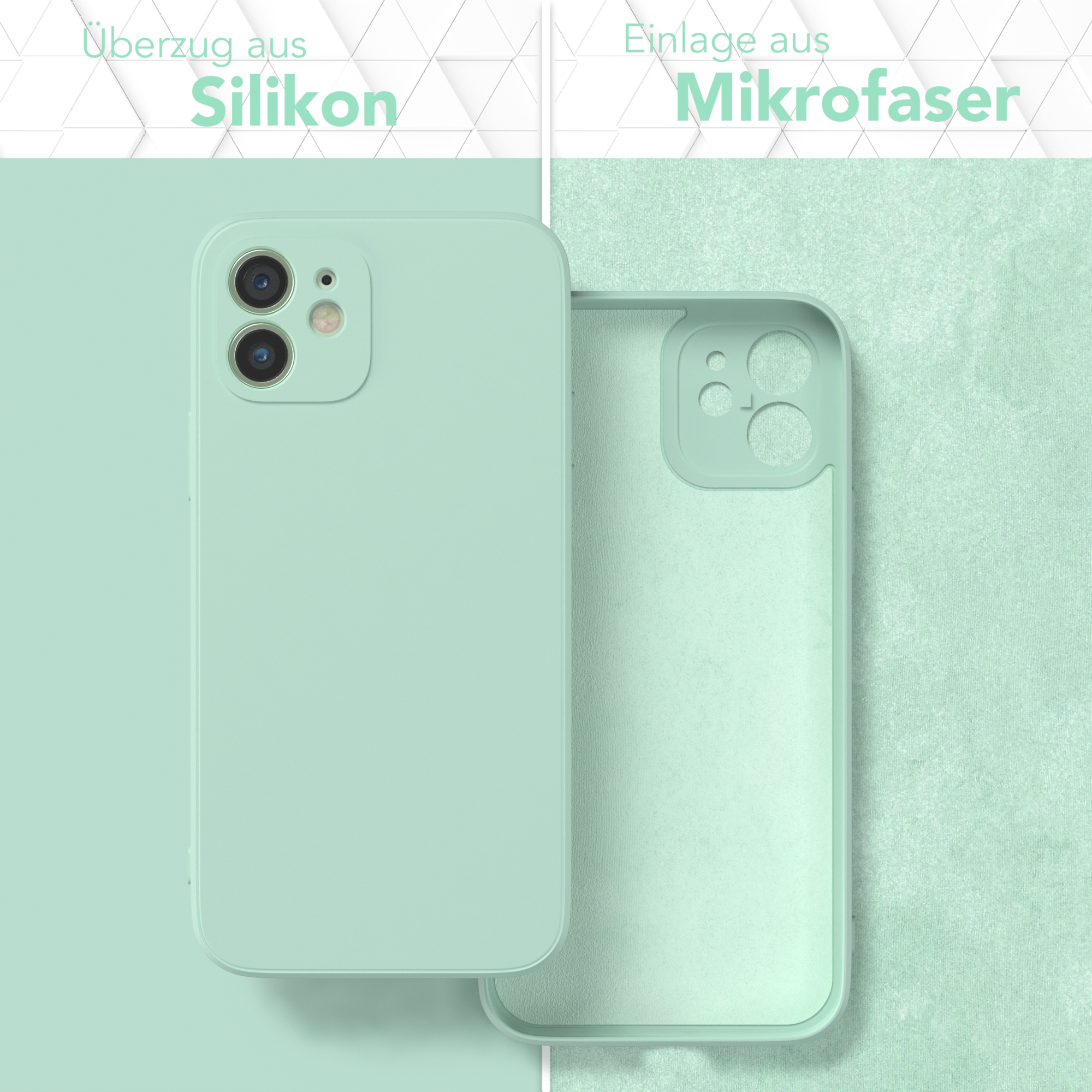 Silikon 12, Mint Apple, CASE Matt, Backcover, Grün EAZY TPU Handycase iPhone