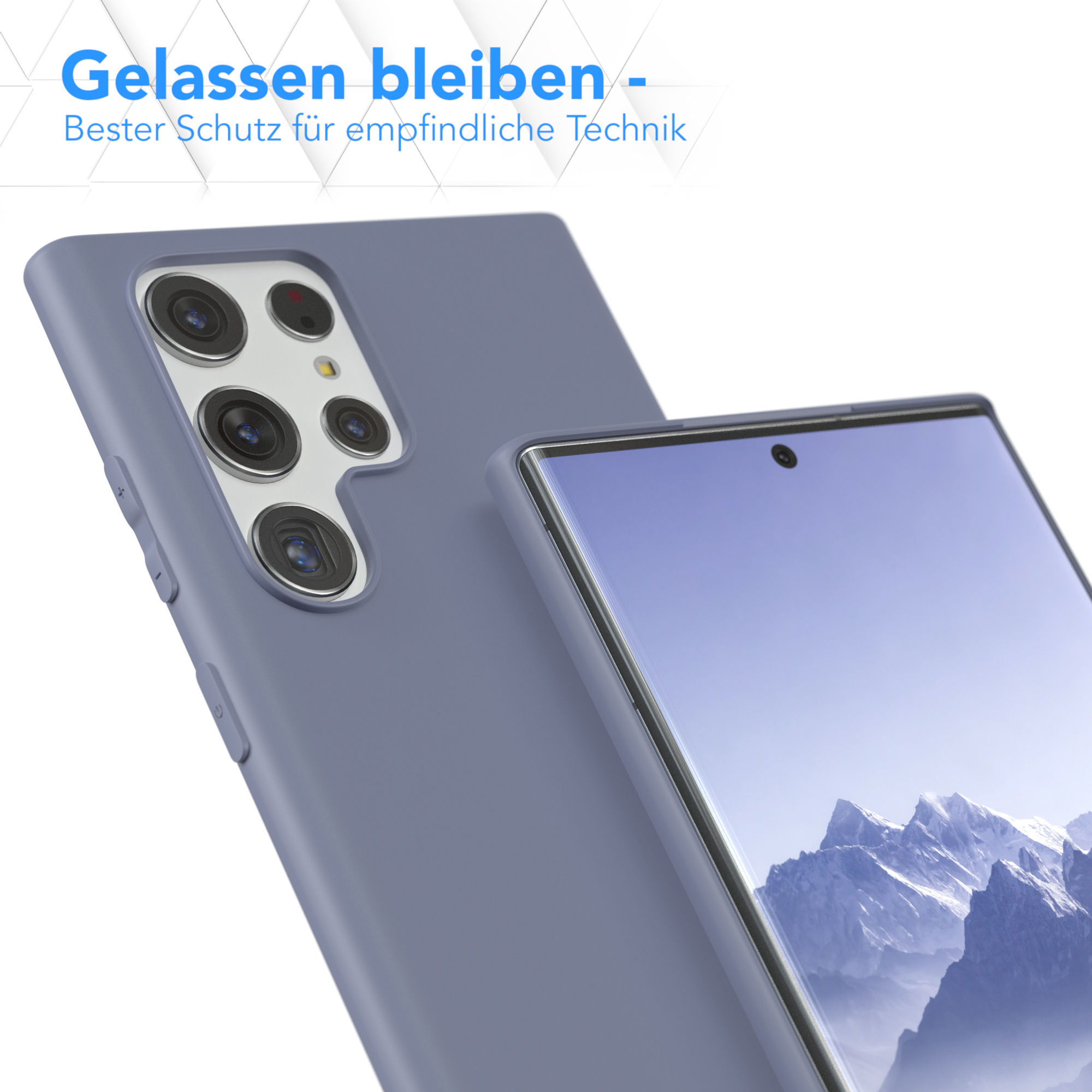 EAZY CASE TPU Blau Silikon Samsung, Backcover, 5G, Galaxy Matt, Handycase Eis Ultra S22