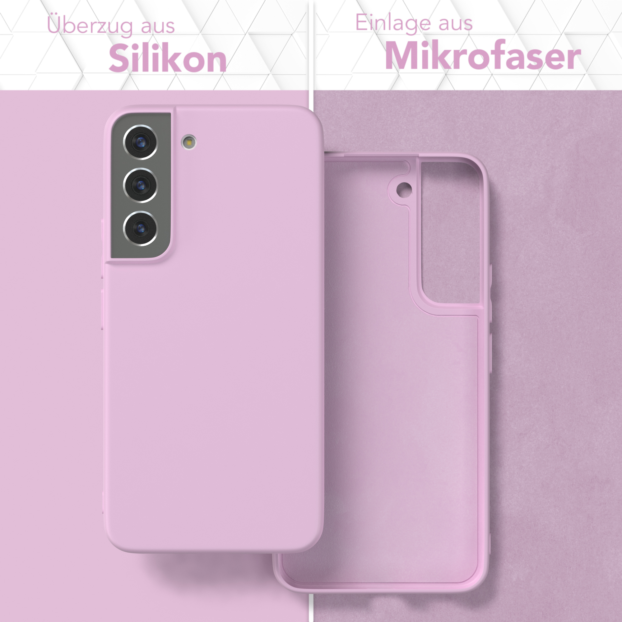 Lila Flieder Silikon TPU Galaxy S22 CASE Handycase Samsung, Matt, EAZY / 5G, Backcover,