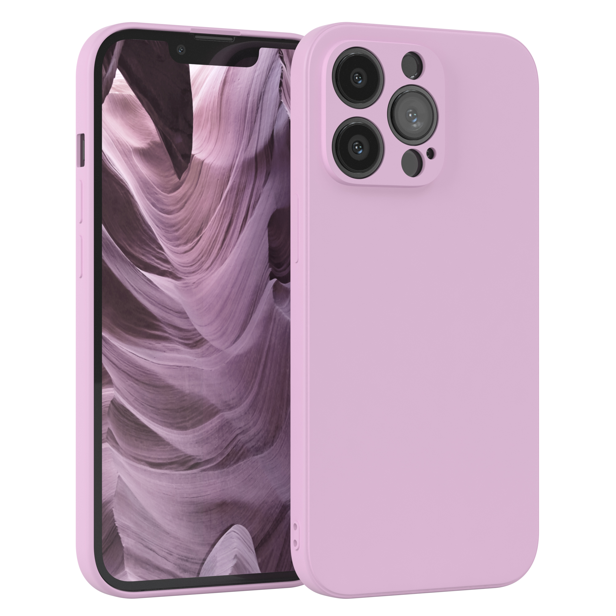 Rosa Handyhülle und Telefon mit rosa Canyon-Szene.