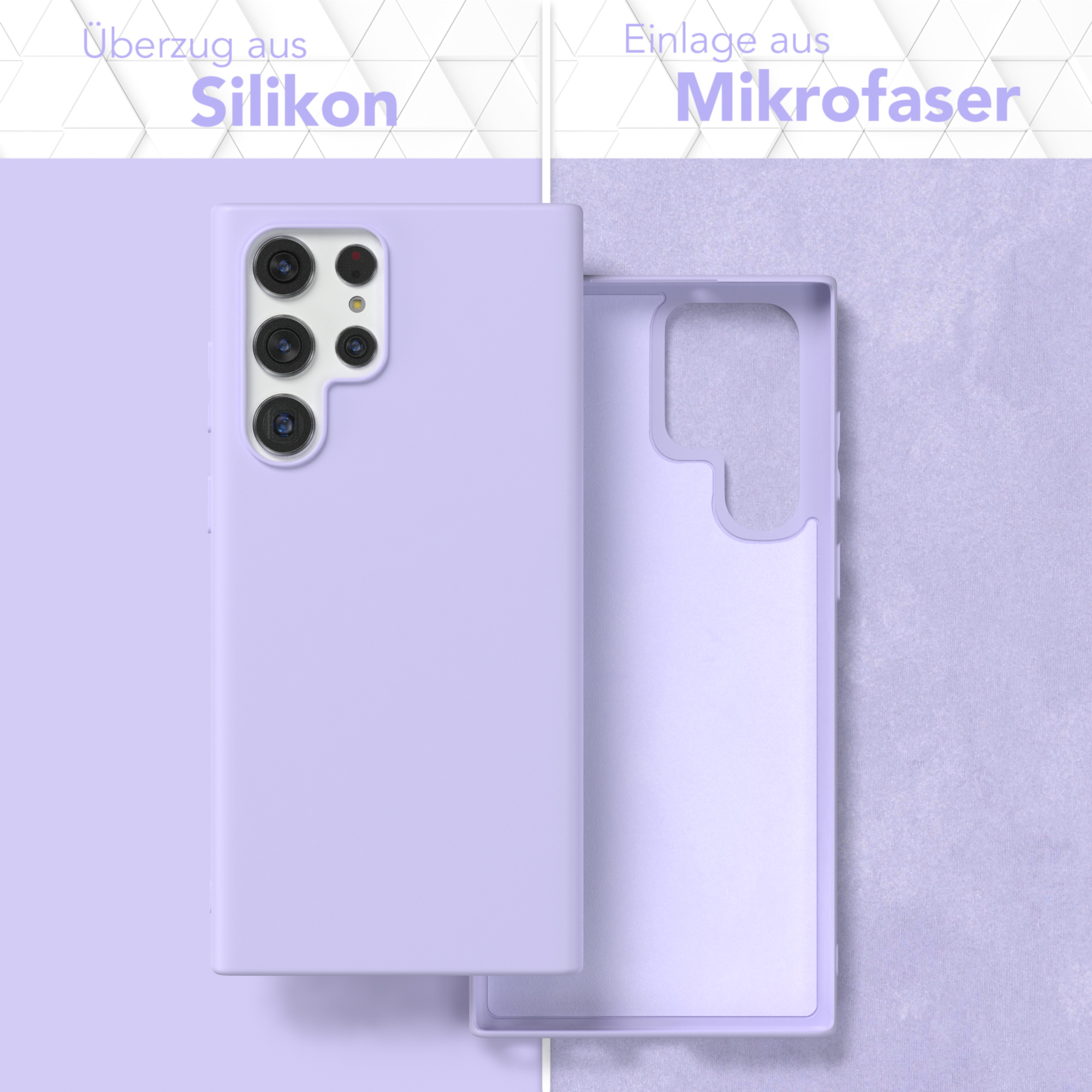 EAZY CASE TPU Silikon Violett Lila Samsung, Backcover, Matt, Lavendel Galaxy / Handycase Ultra 5G, S22