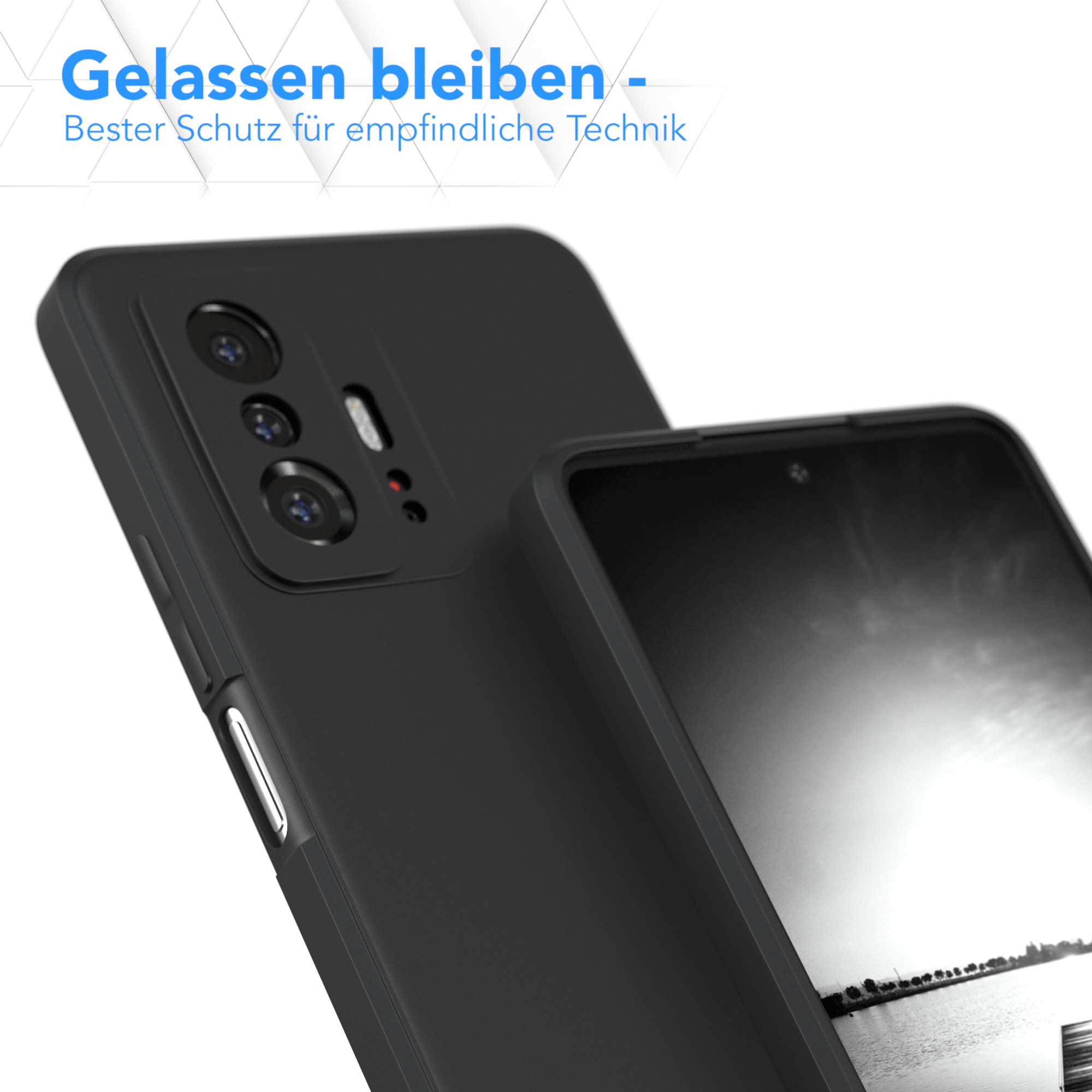 EAZY CASE 11T Xiaomi Pro Silikon Backcover, Xiaomi, Schwarz Handycase 5G, TPU Matt, 11T 