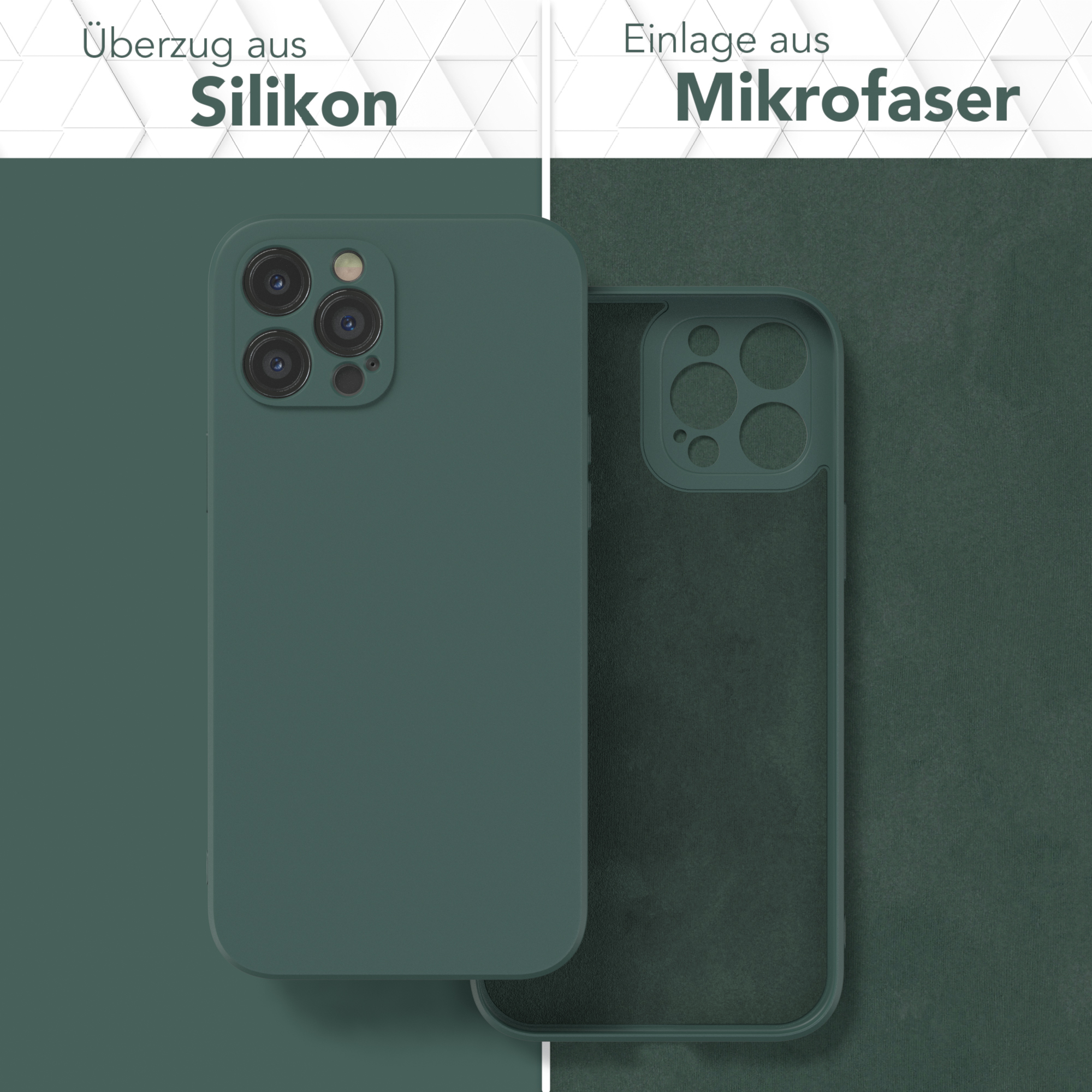 12 iPhone Handycase Silikon EAZY TPU / Matt, Pro Nachtgrün CASE Backcover, Grün Max, Apple,