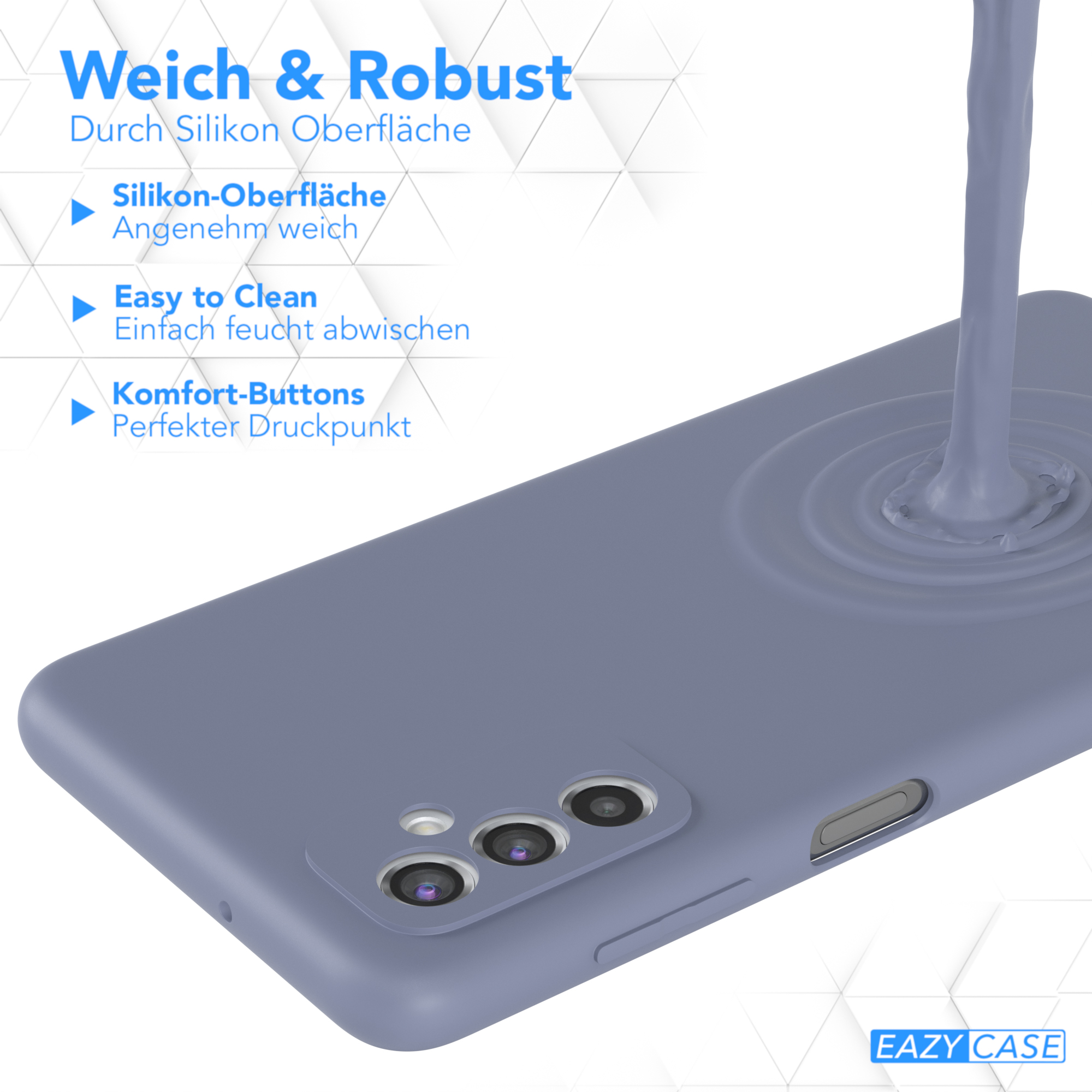 EAZY CASE TPU Eis Handycase 5G, Galaxy Matt, Backcover, Silikon Blau M52 Samsung