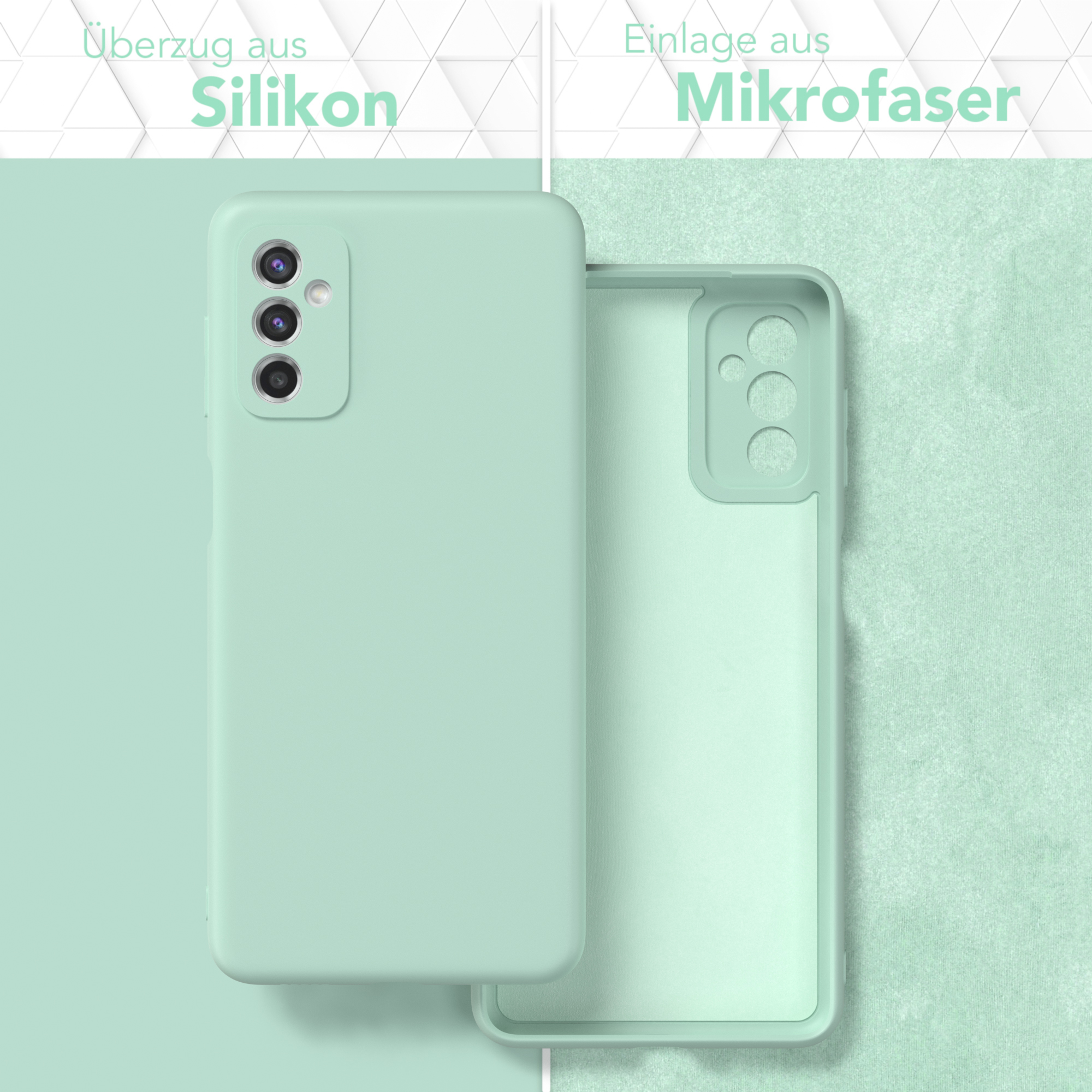 Samsung, Backcover, Mint Handycase Galaxy CASE M52 Matt, 5G, Grün Silikon TPU EAZY