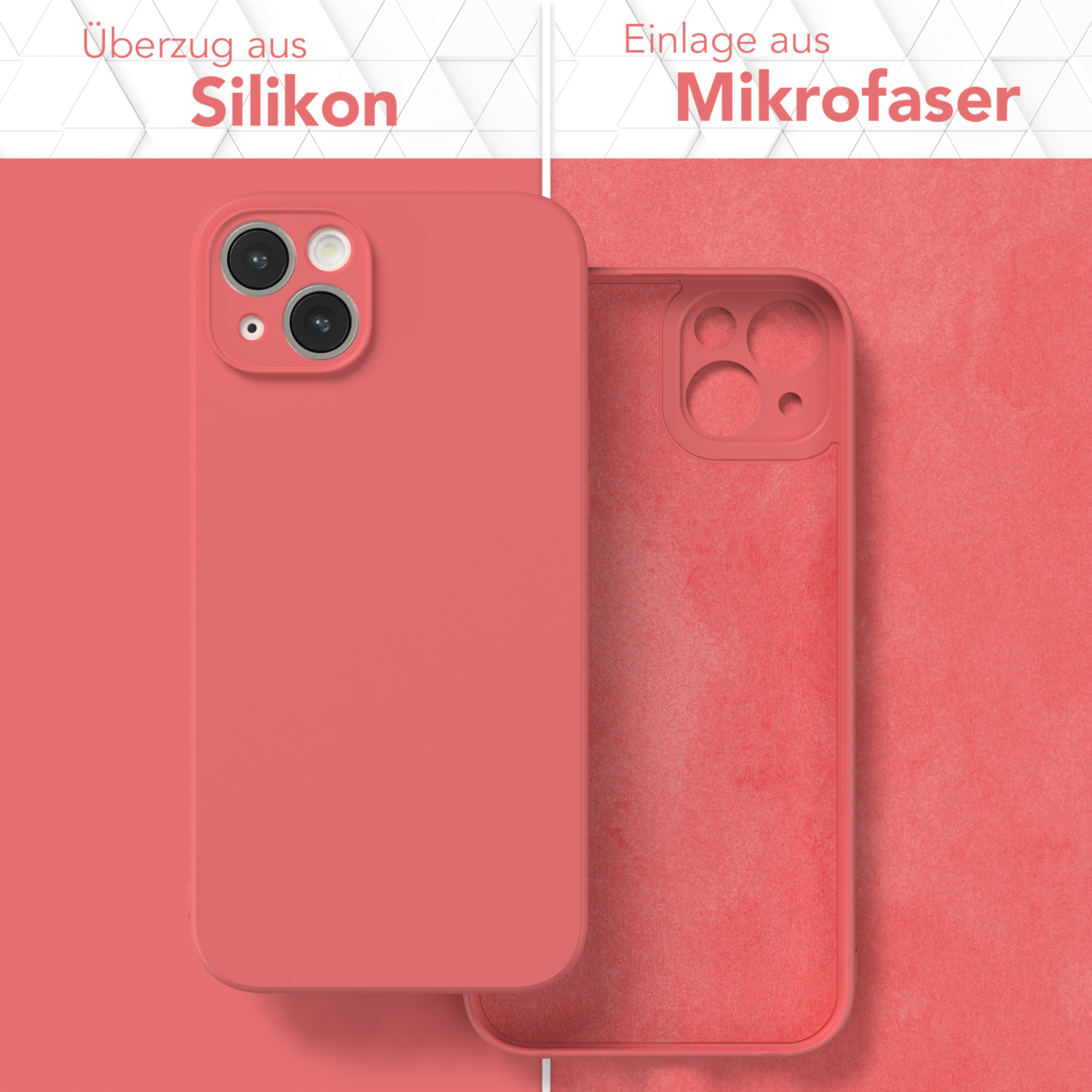 EAZY CASE TPU Silikon Handycase 14 Backcover, Matt, iPhone Hellrot Plus, / Apple, Rot
