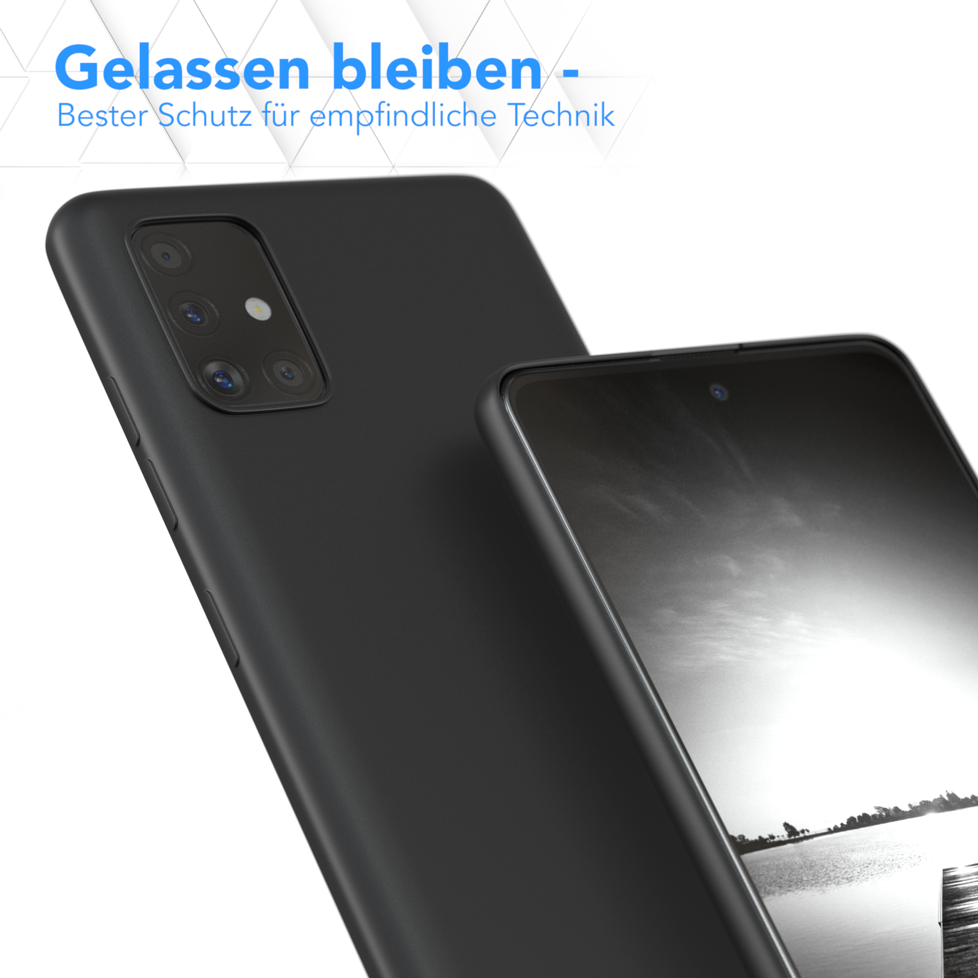 EAZY CASE TPU Silikon Schwarz Galaxy Backcover, Samsung, Handycase A51, Matt