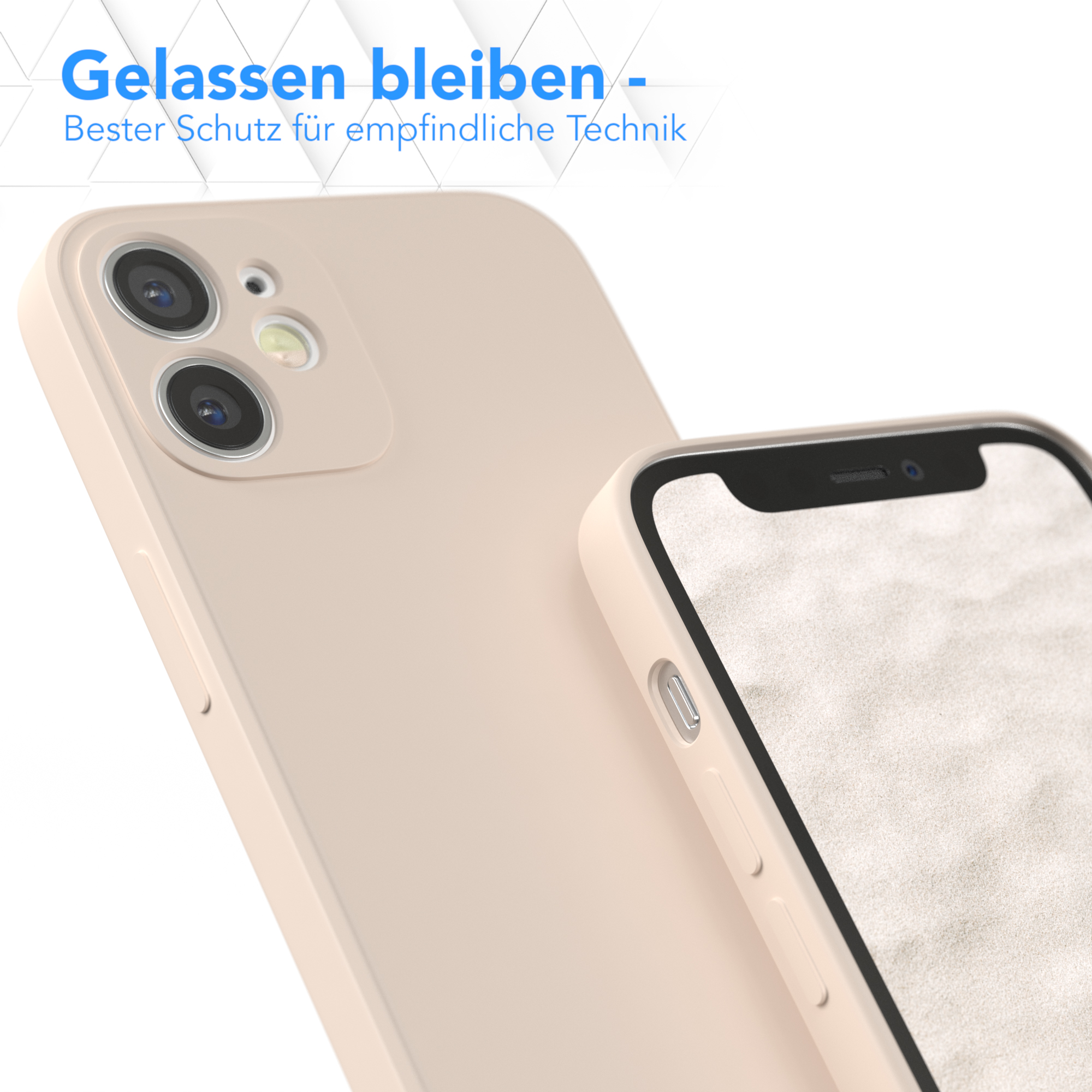 Eine Handyhülle mit einem Telefon darin und eine zweite Hülle in der Nähe.