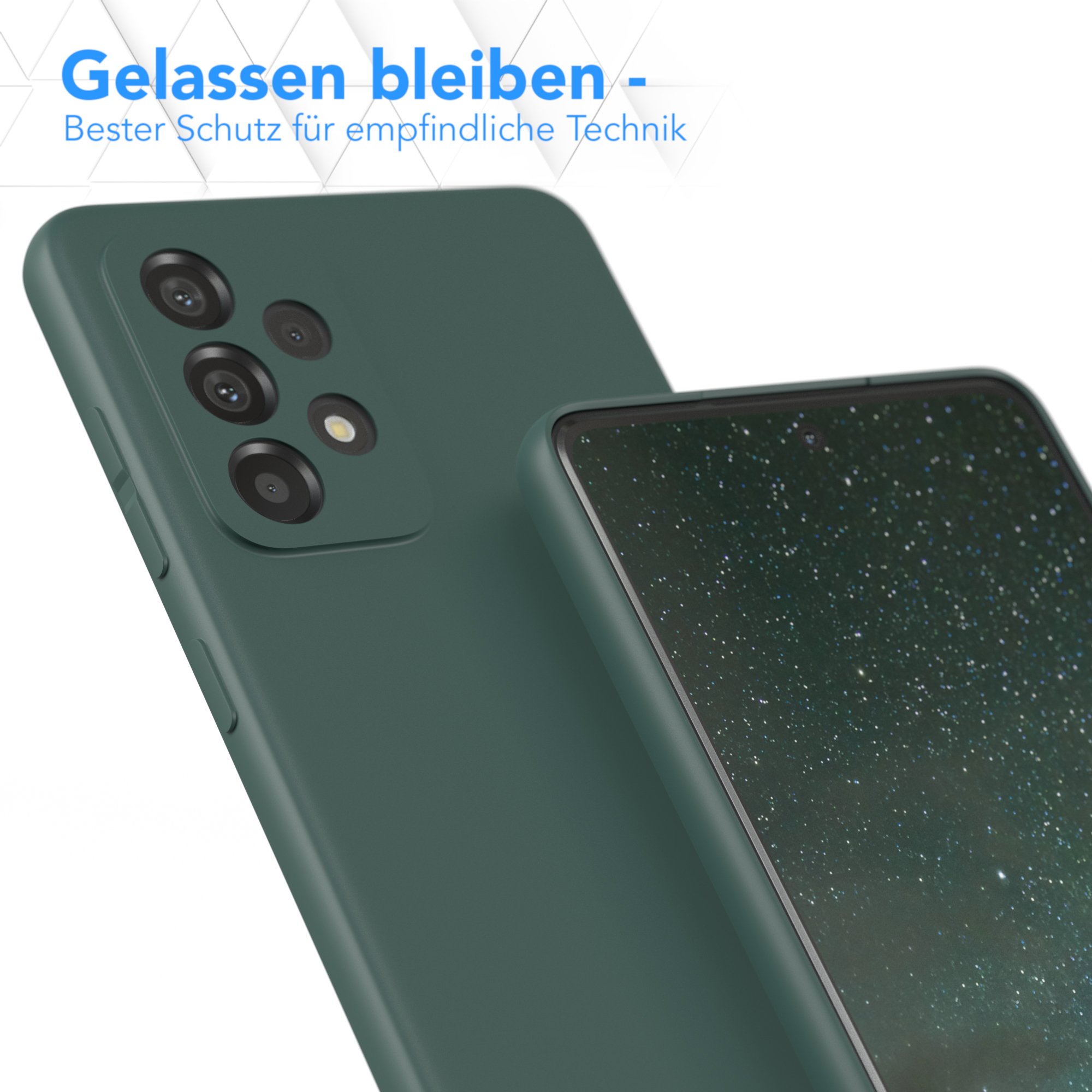 Nachtgrün / EAZY Backcover, Galaxy Samsung, Matt, Silikon Grün 5G, A73 Handycase TPU CASE