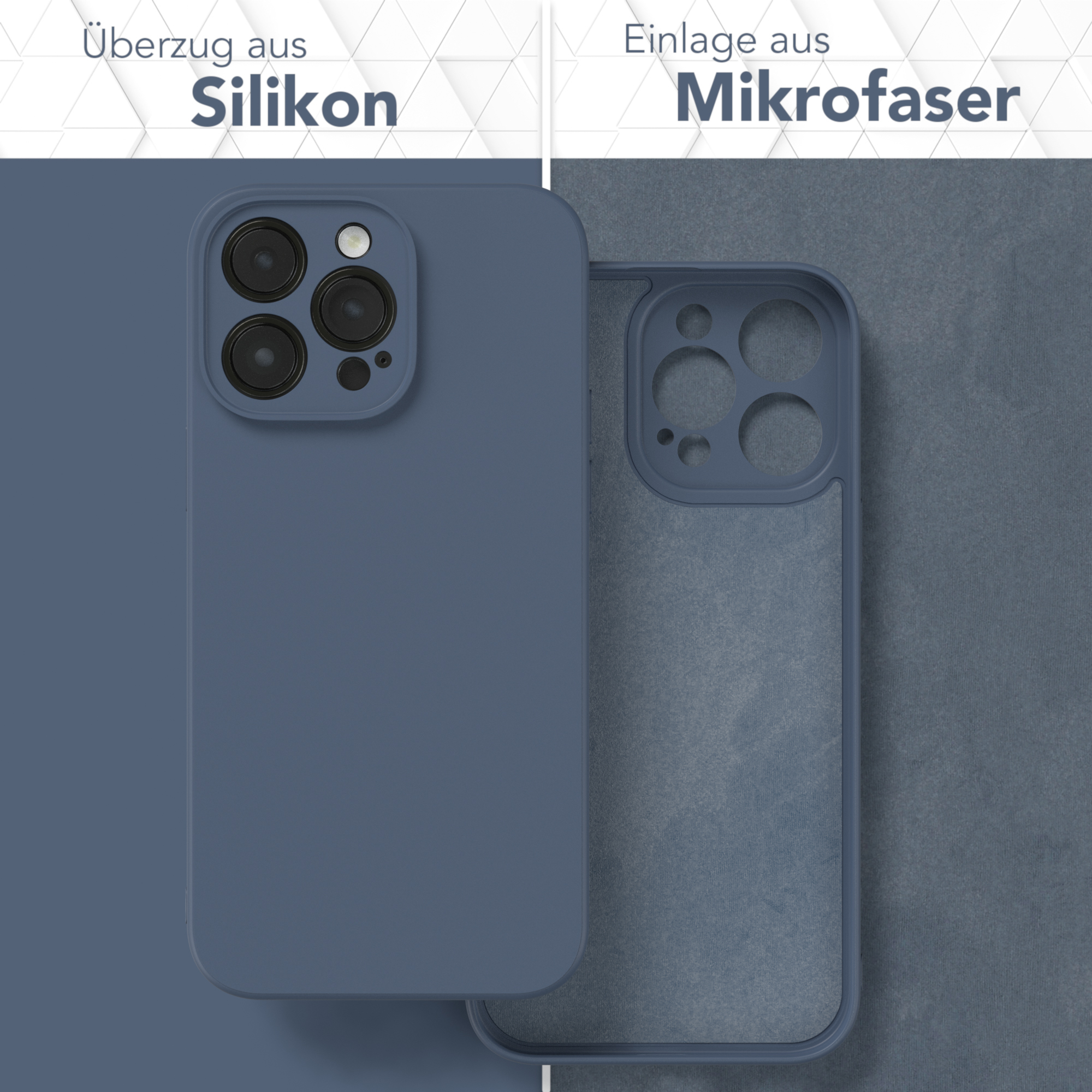 EAZY CASE TPU Silikon Apple, Handycase Petrol iPhone Blau Max, Pro Matt, Backcover, 14 