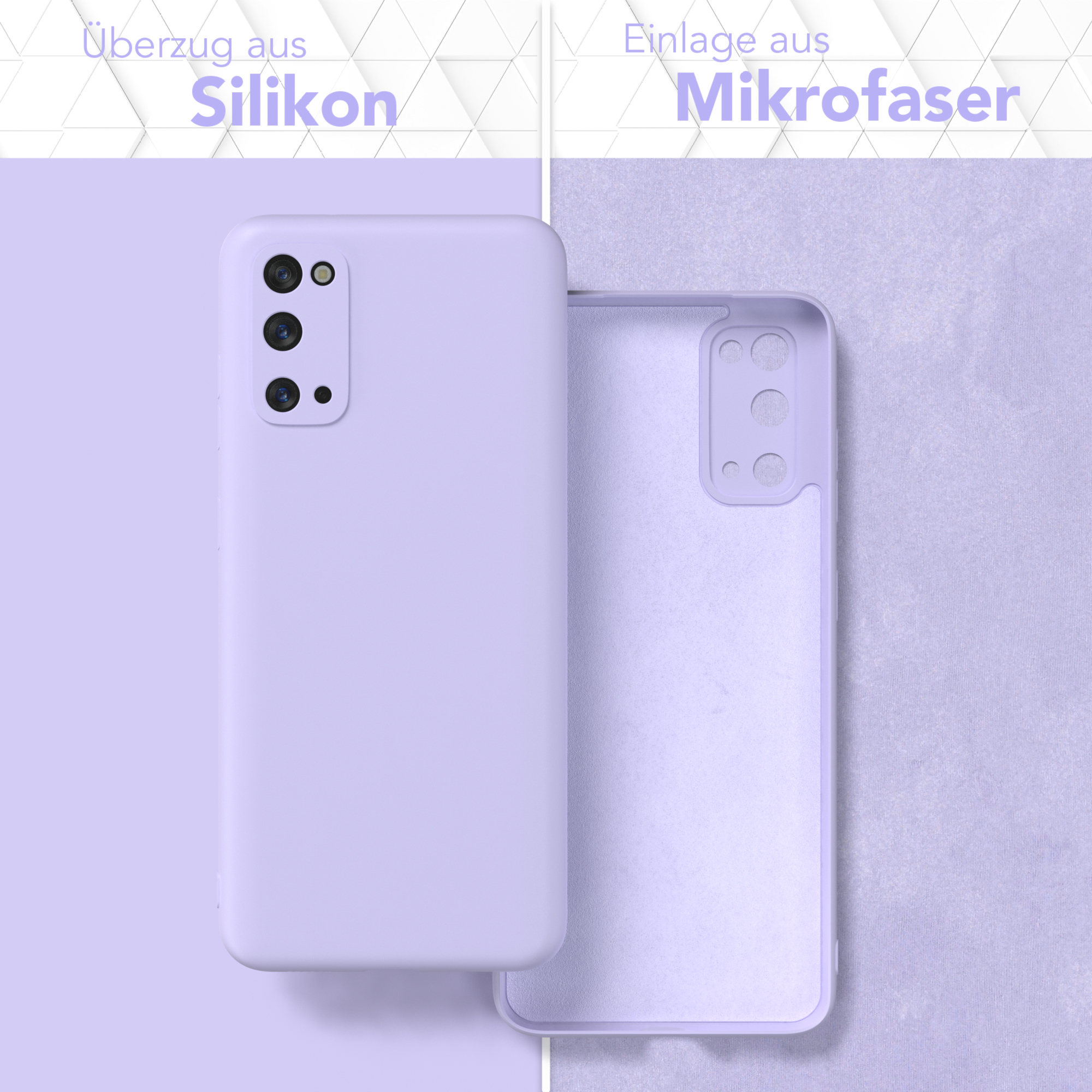 EAZY CASE TPU Silikon Galaxy Samsung, Lavendel Matt, Violett Handycase Backcover, / Lila S20