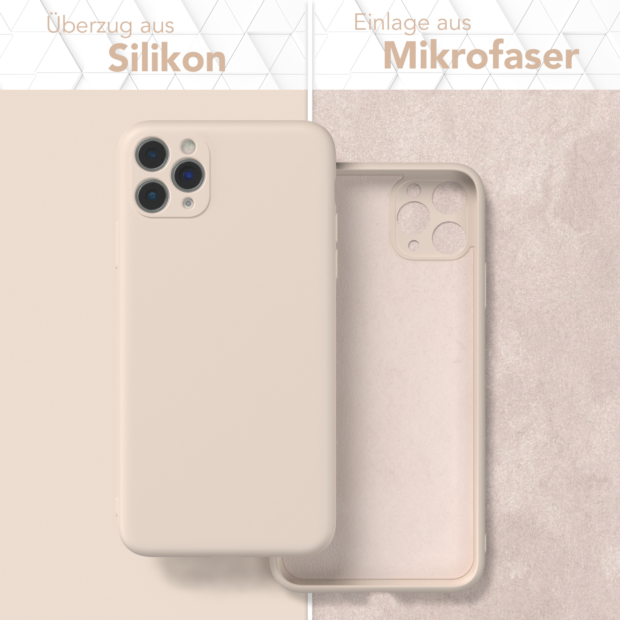 Backcover, Handycase TPU Apple, Taupe 11 Pro iPhone Matt, EAZY Silikon CASE Beige / Max,