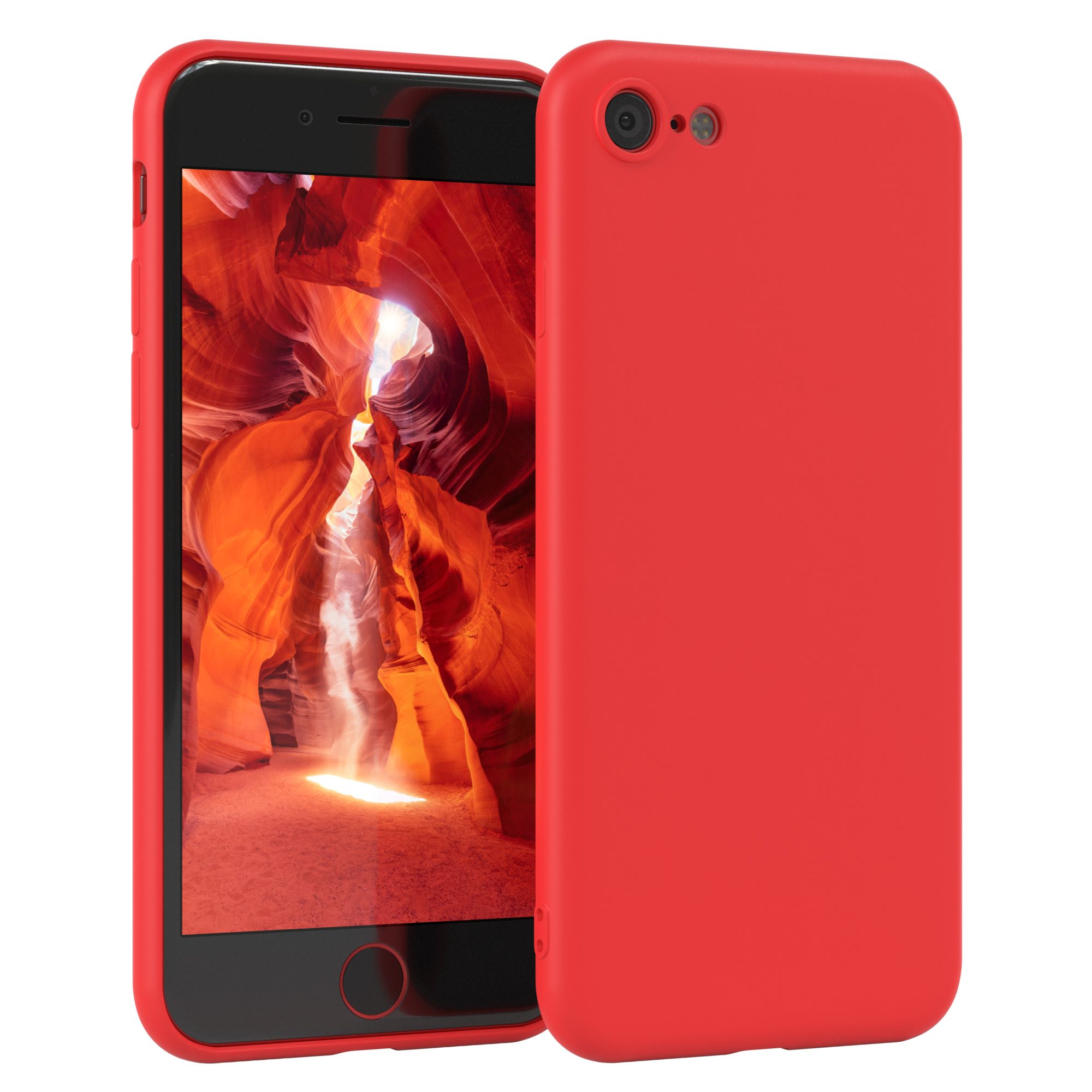 SE Apple, 7 TPU 2020, 2022 EAZY Silikon CASE 8, Rot / Handycase iPhone Matt, / Backcover, SE iPhone
