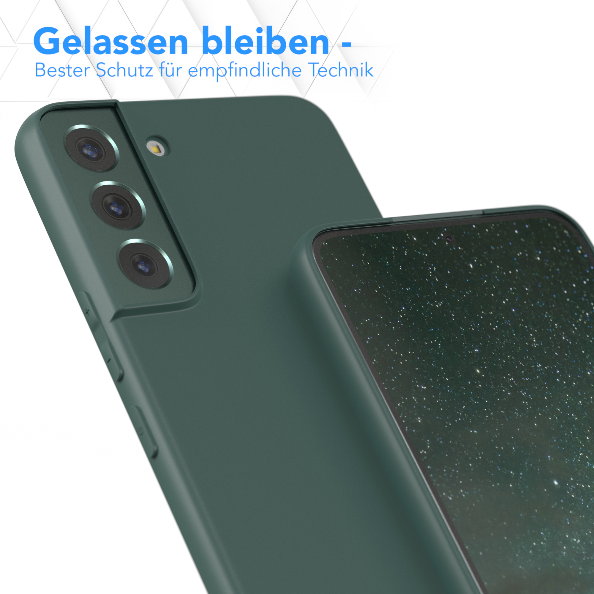 TPU Plus Galaxy Backcover, Grün CASE Nachtgrün Silikon S22 / Matt, Handycase 5G, EAZY Samsung,