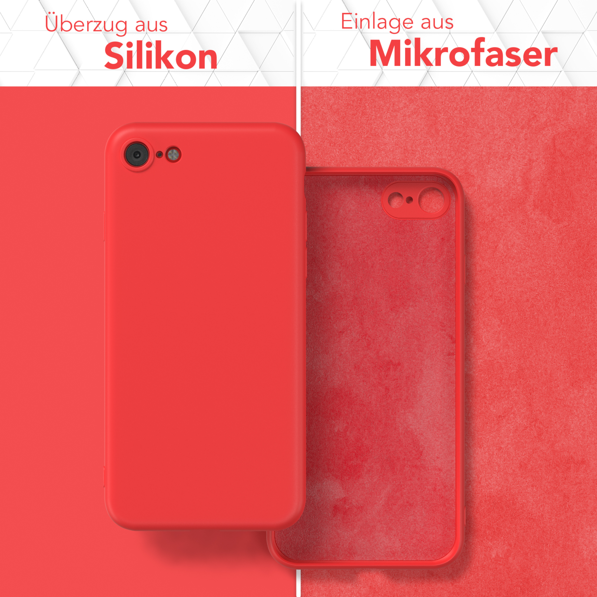 SE Apple, 7 TPU 2020, 2022 EAZY Silikon CASE 8, Rot / Handycase iPhone Matt, / Backcover, SE iPhone