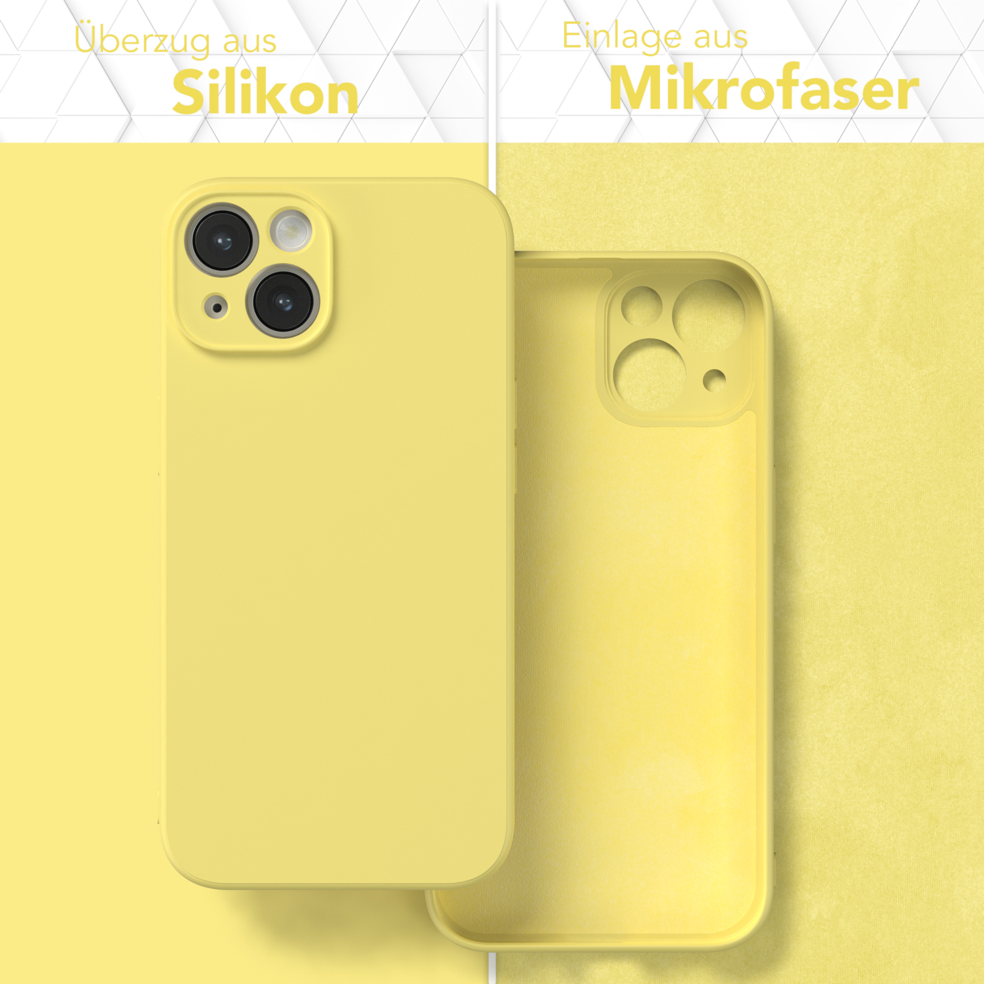 TPU Silikon iPhone Backcover, EAZY CASE 14, Gelb Handycase Apple, Matt,