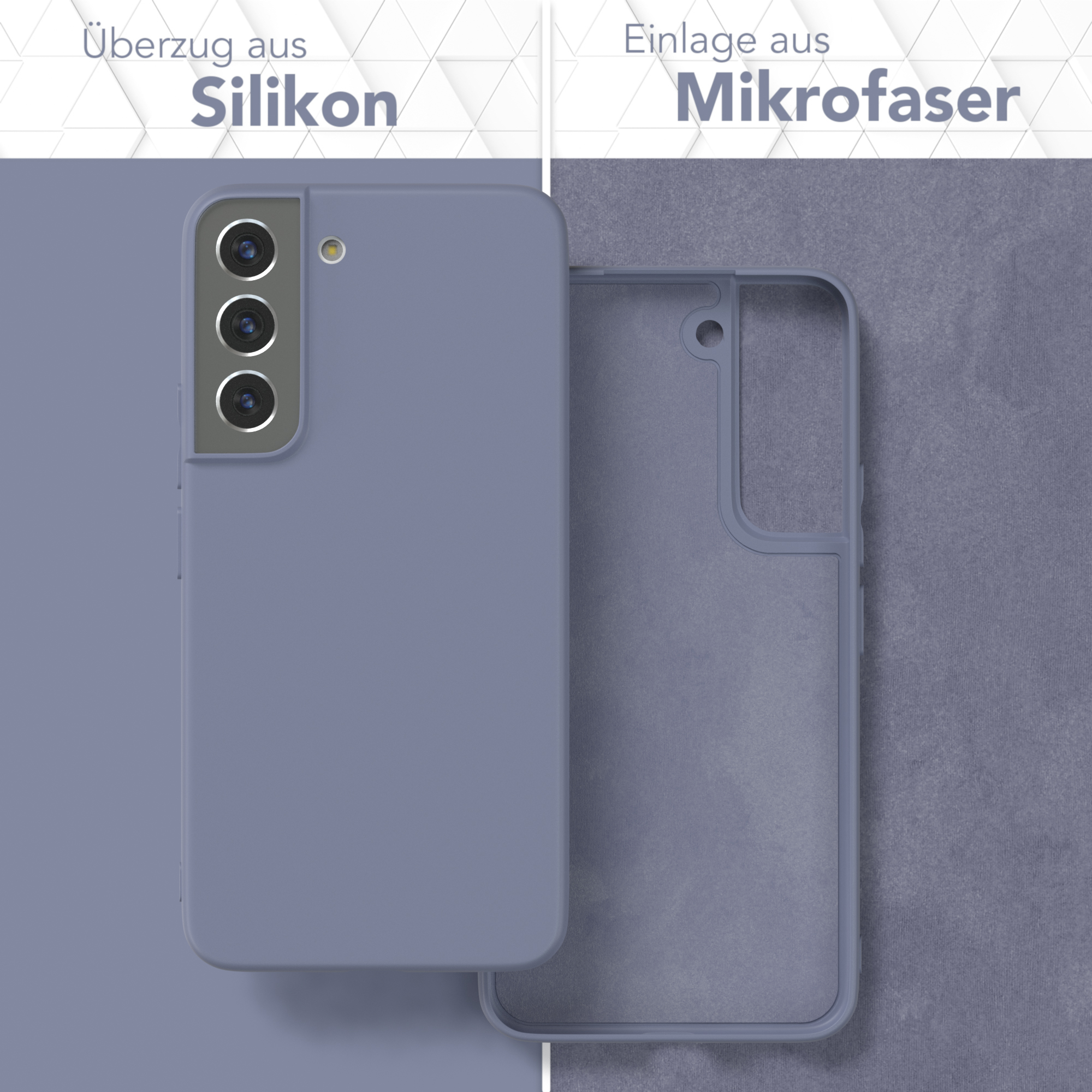 S22 Handycase Galaxy CASE EAZY Backcover, 5G, Samsung, Silikon TPU Eis Blau Matt,