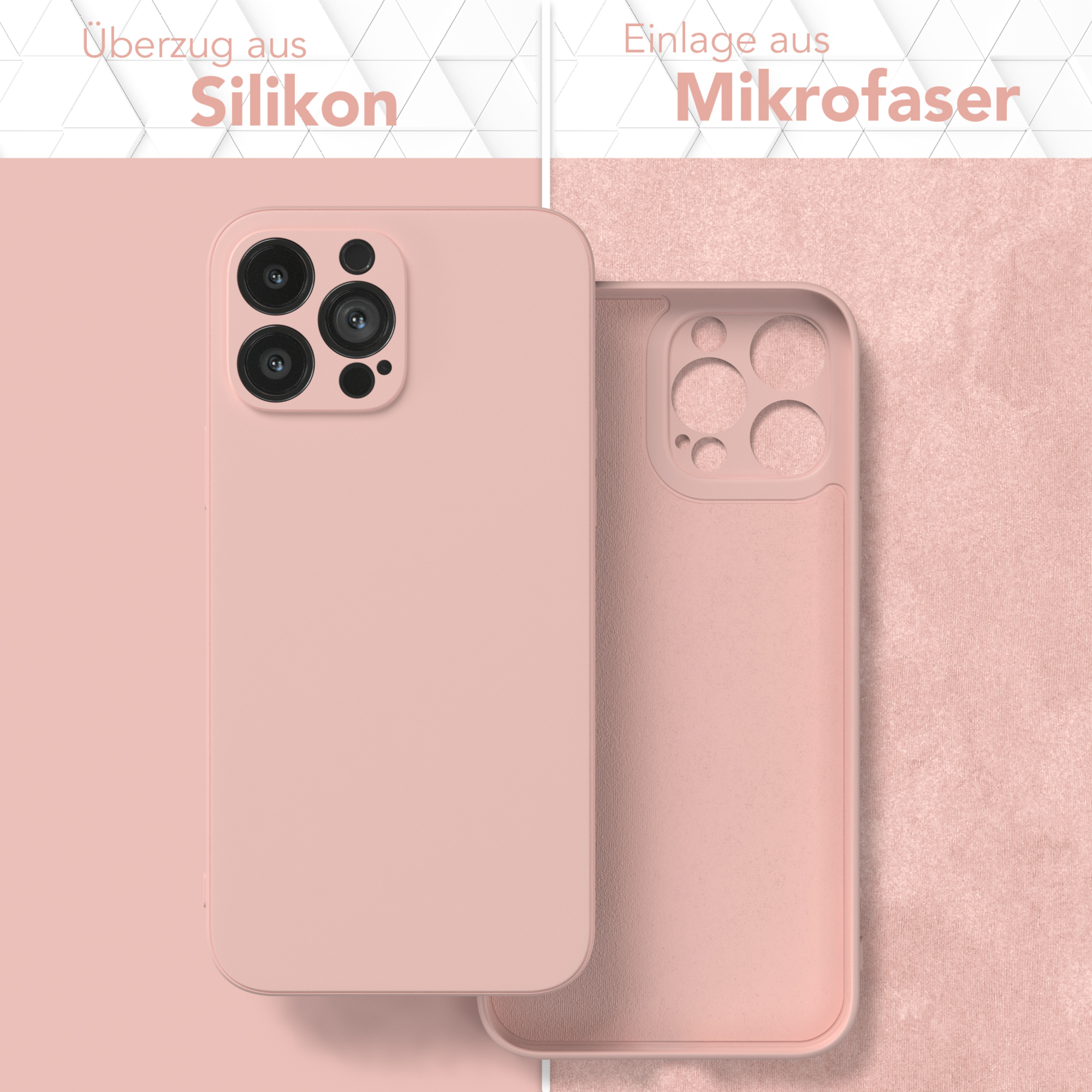 EAZY CASE TPU Silikon iPhone / Pro Rosa Backcover, 13 Max, Matt, Handycase Altrosa Apple
