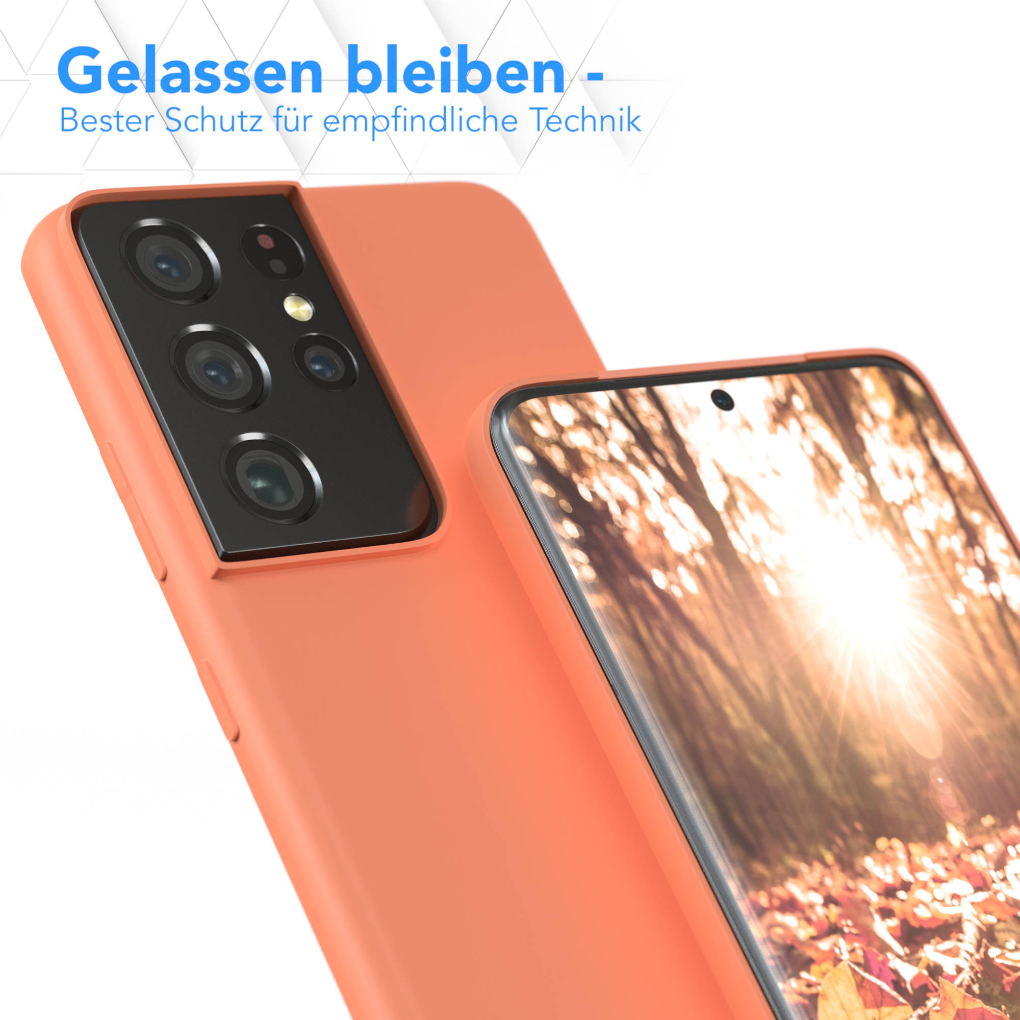 Orange Backcover, CASE Handycase S21 Galaxy TPU 5G, Samsung, Matt, Silikon Ultra EAZY