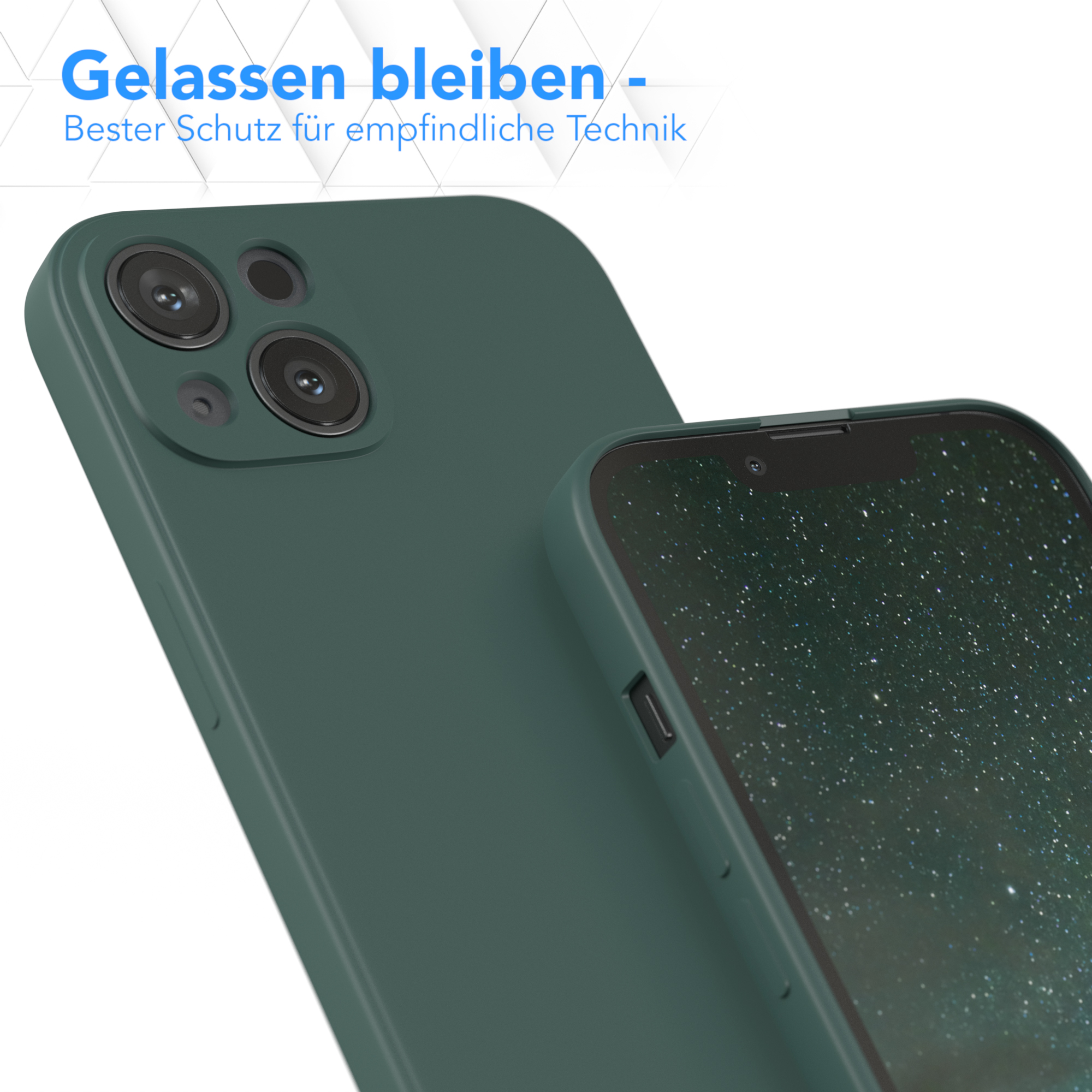 / Backcover, iPhone TPU Apple, Matt, CASE Grün EAZY Handycase Silikon 13, Nachtgrün