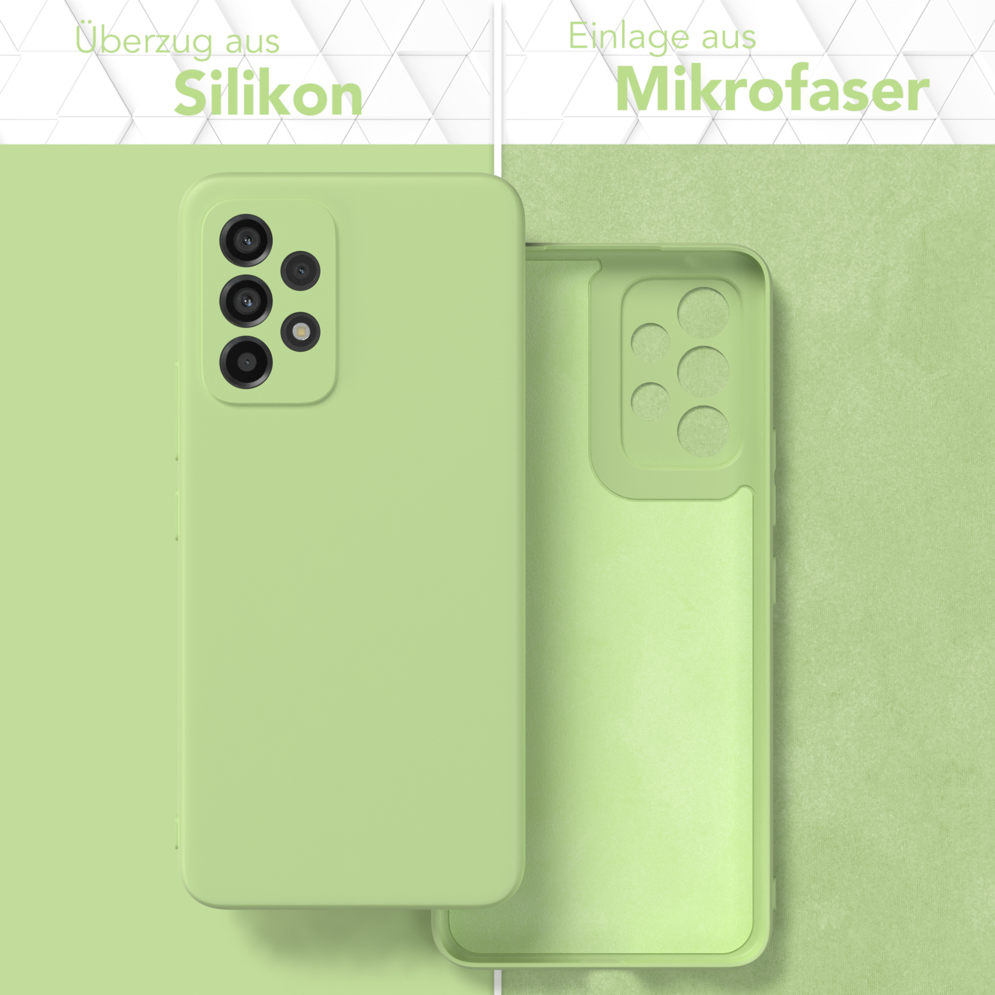 Silikon Samsung, Galaxy Backcover, Handycase A53 CASE Matt, 5G, EAZY Grün TPU