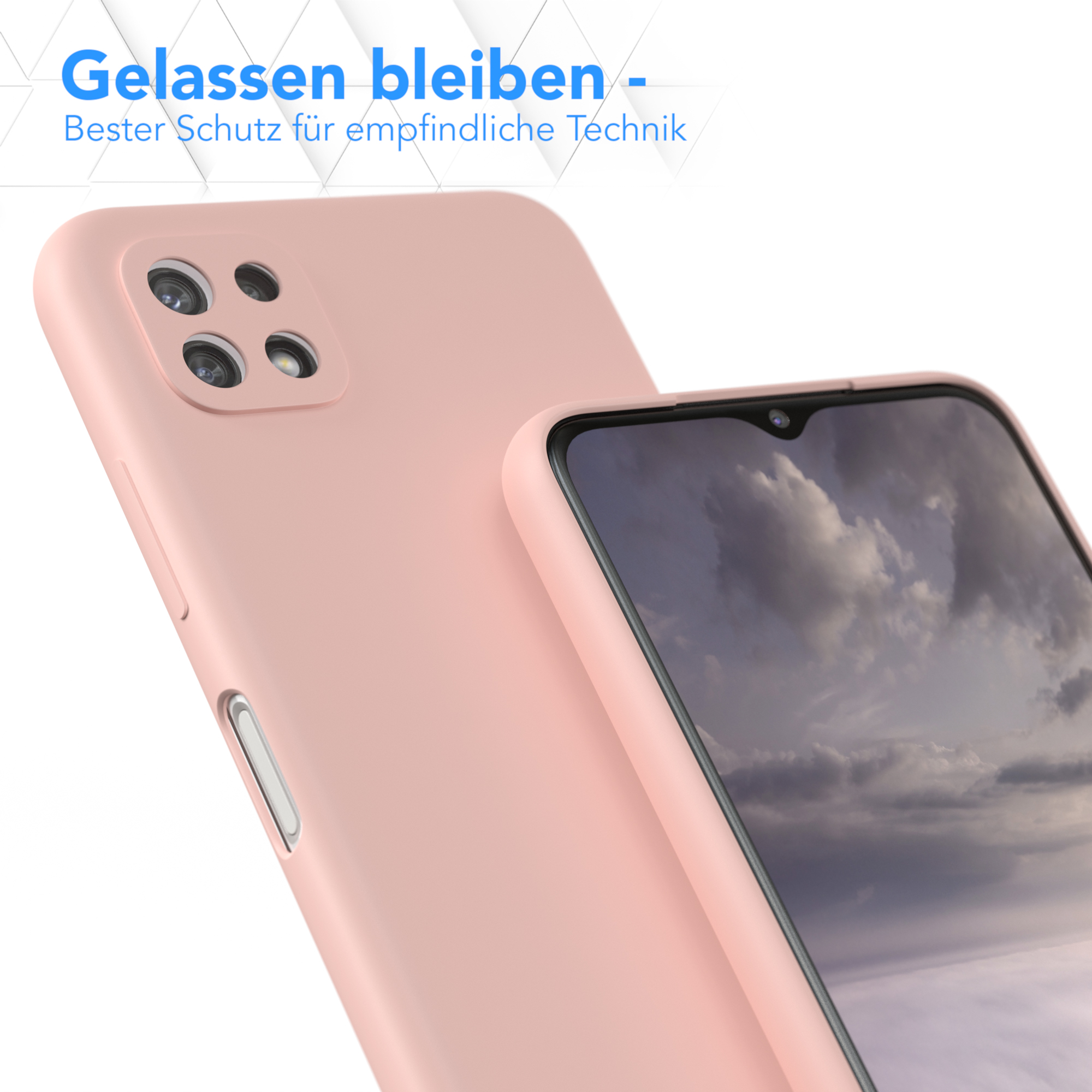 Samsung, TPU Backcover, Matt, 5G, CASE Altrosa Rosa Handycase Silikon A22 / Galaxy EAZY