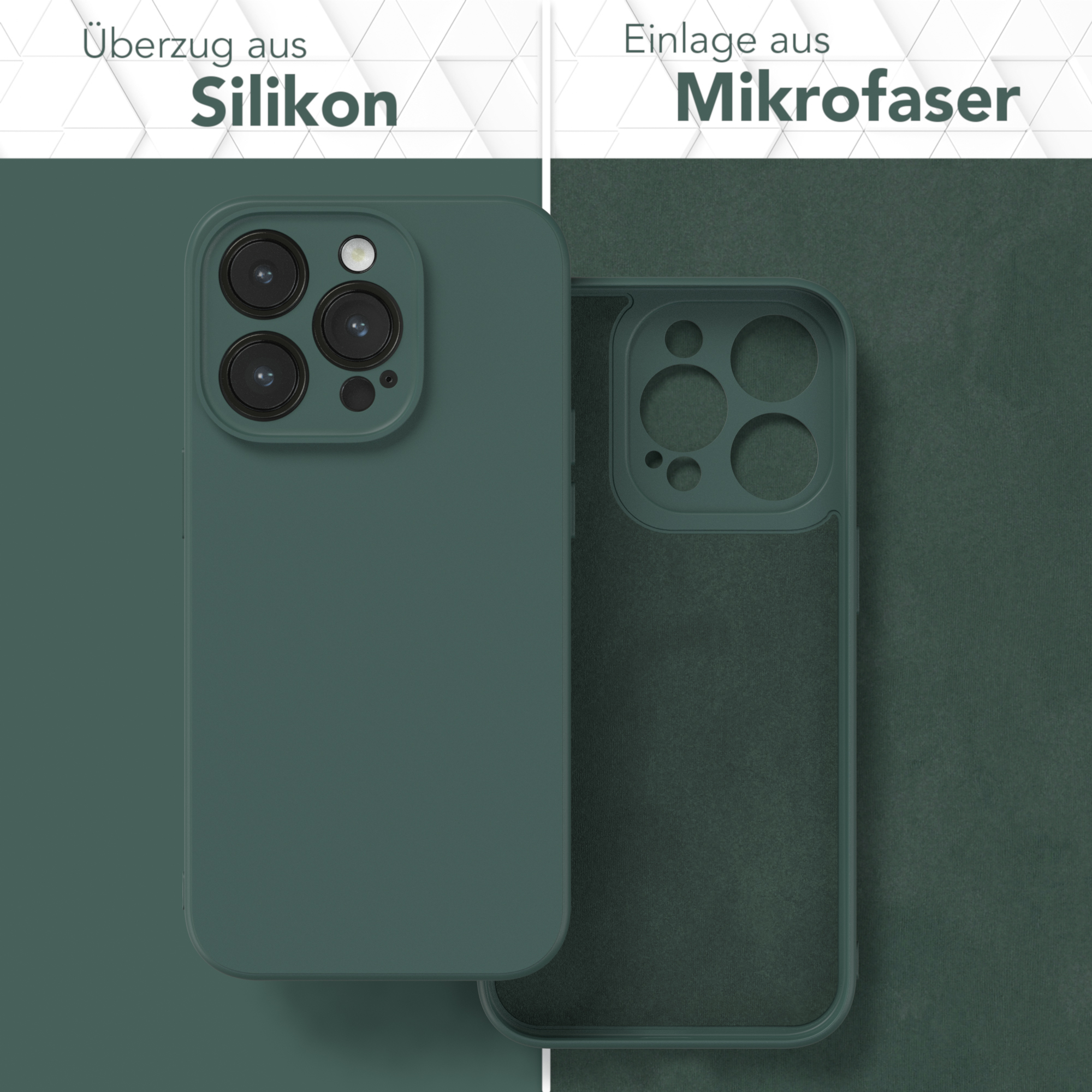 EAZY CASE TPU Silikon Matt, Apple, 14 Backcover, Pro, / Handycase Nachtgrün Grün iPhone