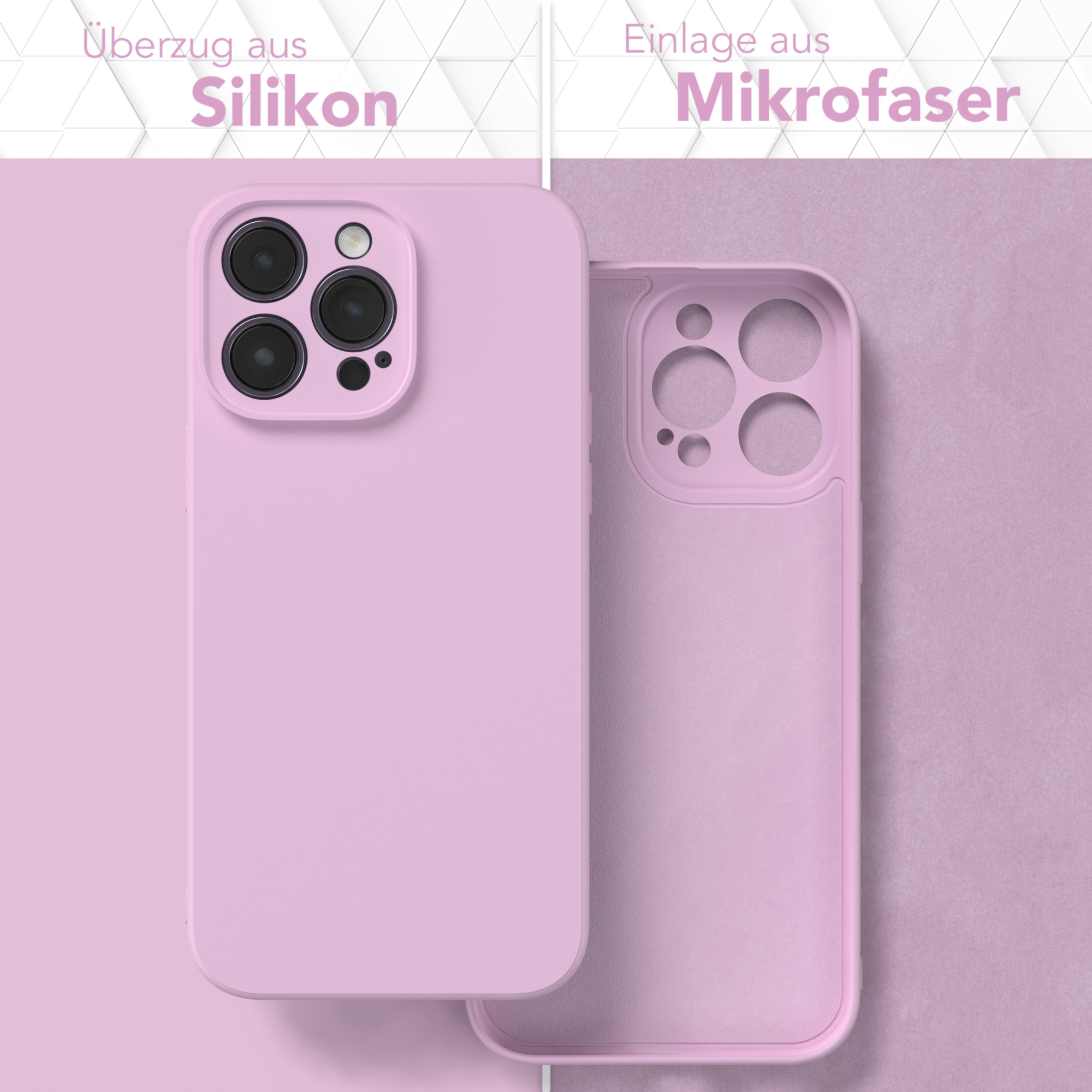 Silikon TPU iPhone 14 Max, Pro Handycase / Apple, Lila Flieder Matt, CASE Backcover, EAZY