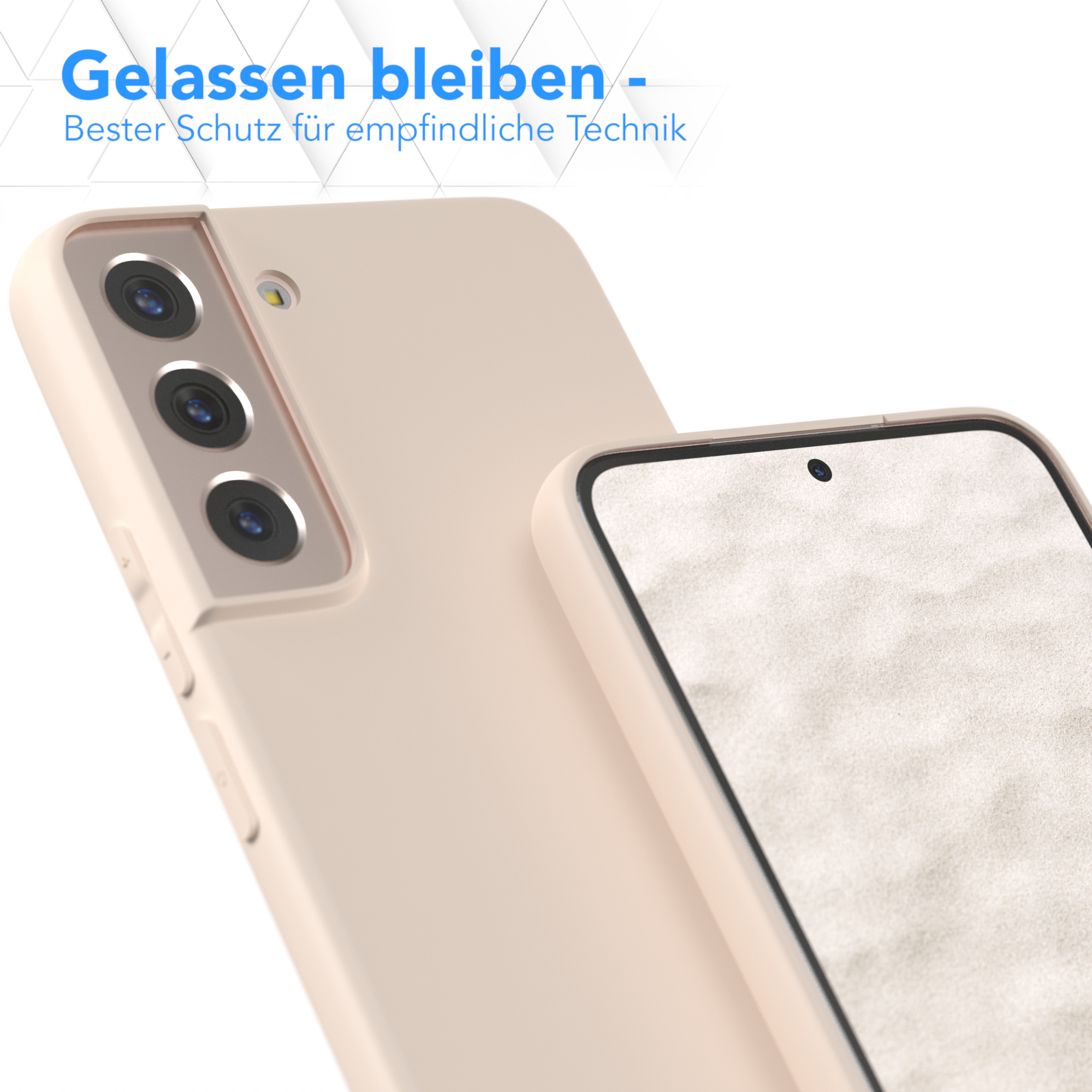 EAZY CASE TPU Silikon Handycase Samsung, 5G, Galaxy Backcover, Taupe / S22 Beige Matt