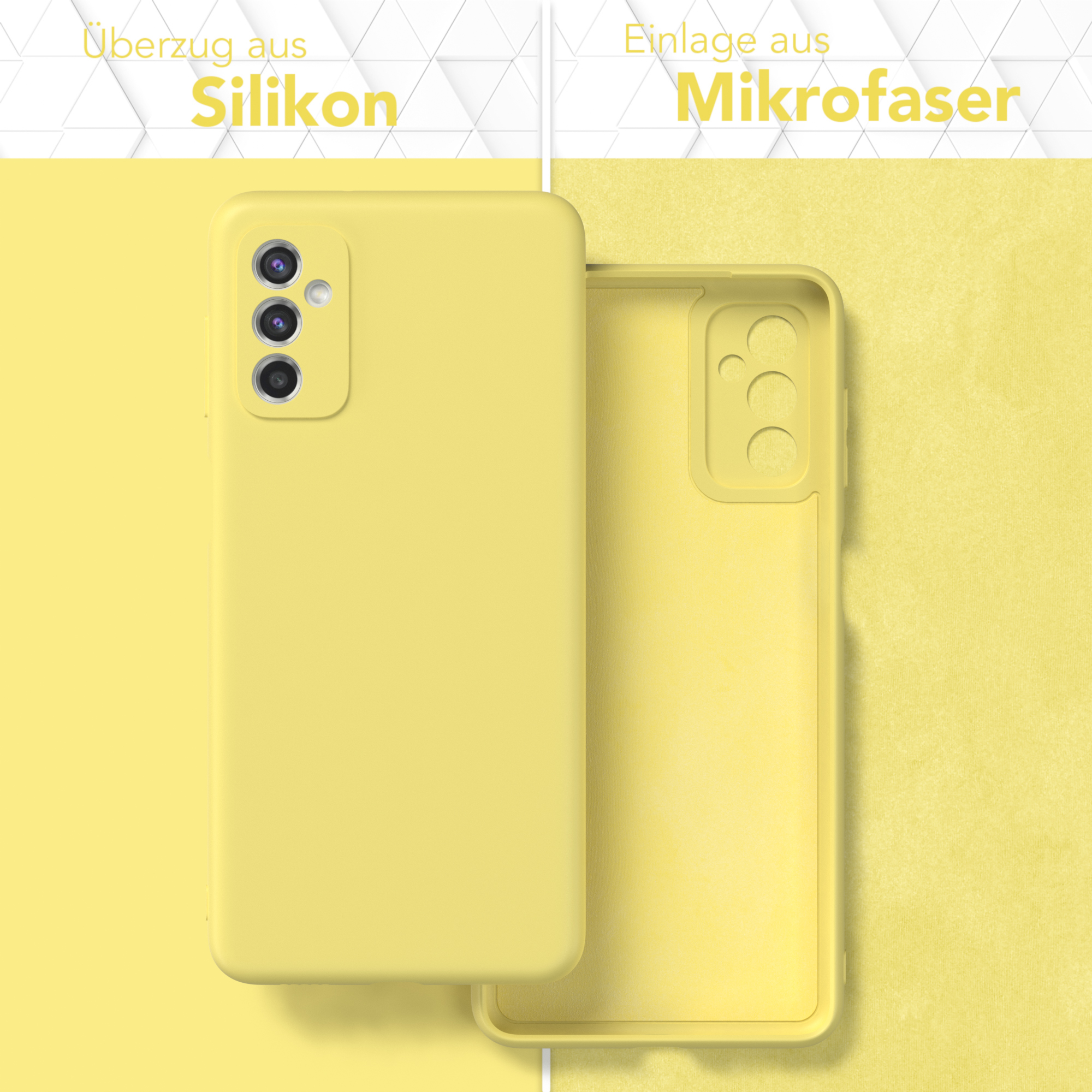 EAZY CASE TPU Silikon 5G, Galaxy M52 Samsung, Matt, Gelb Handycase Backcover