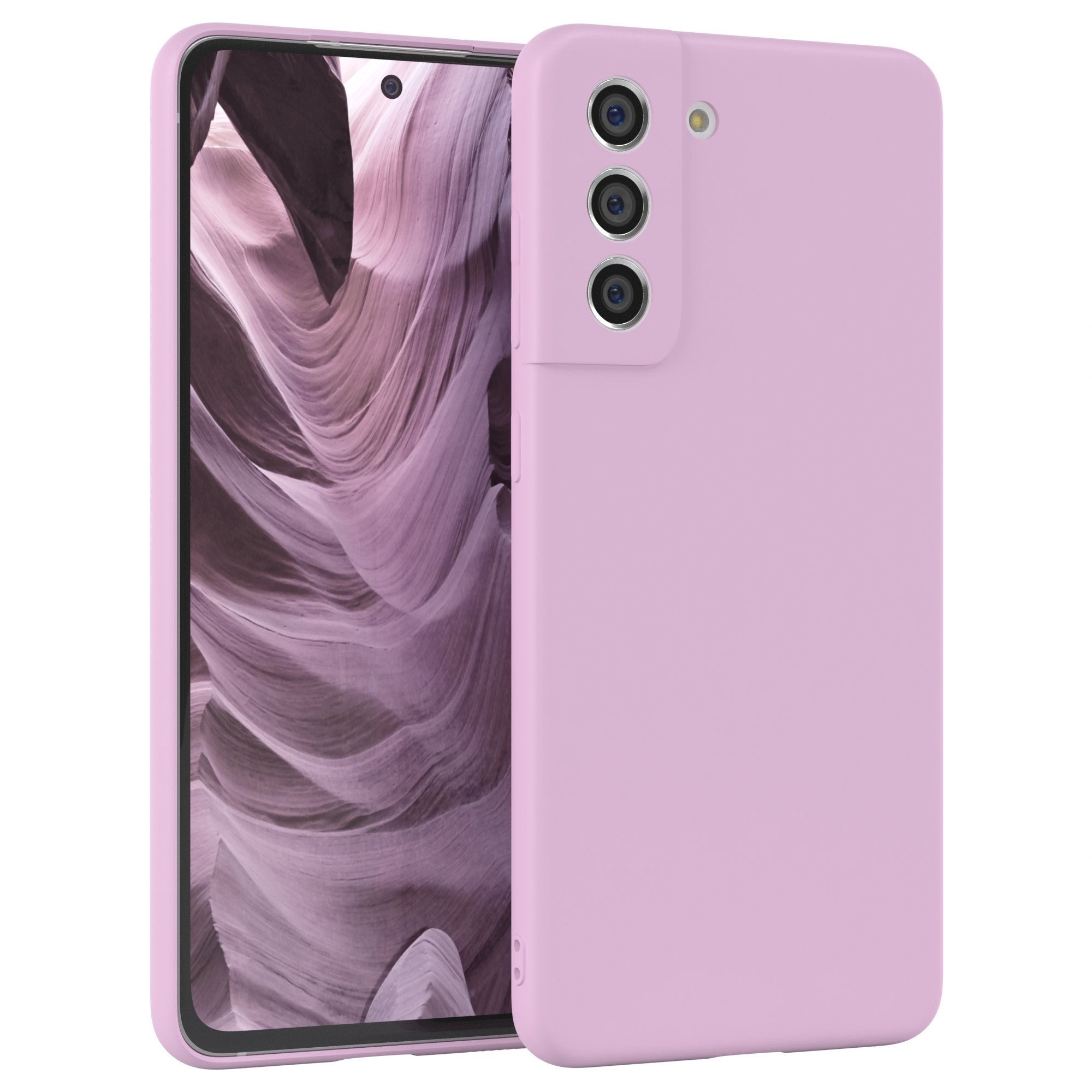 Rosa Handyhülle, Telefon zeigt orangefarbenen Canyon.