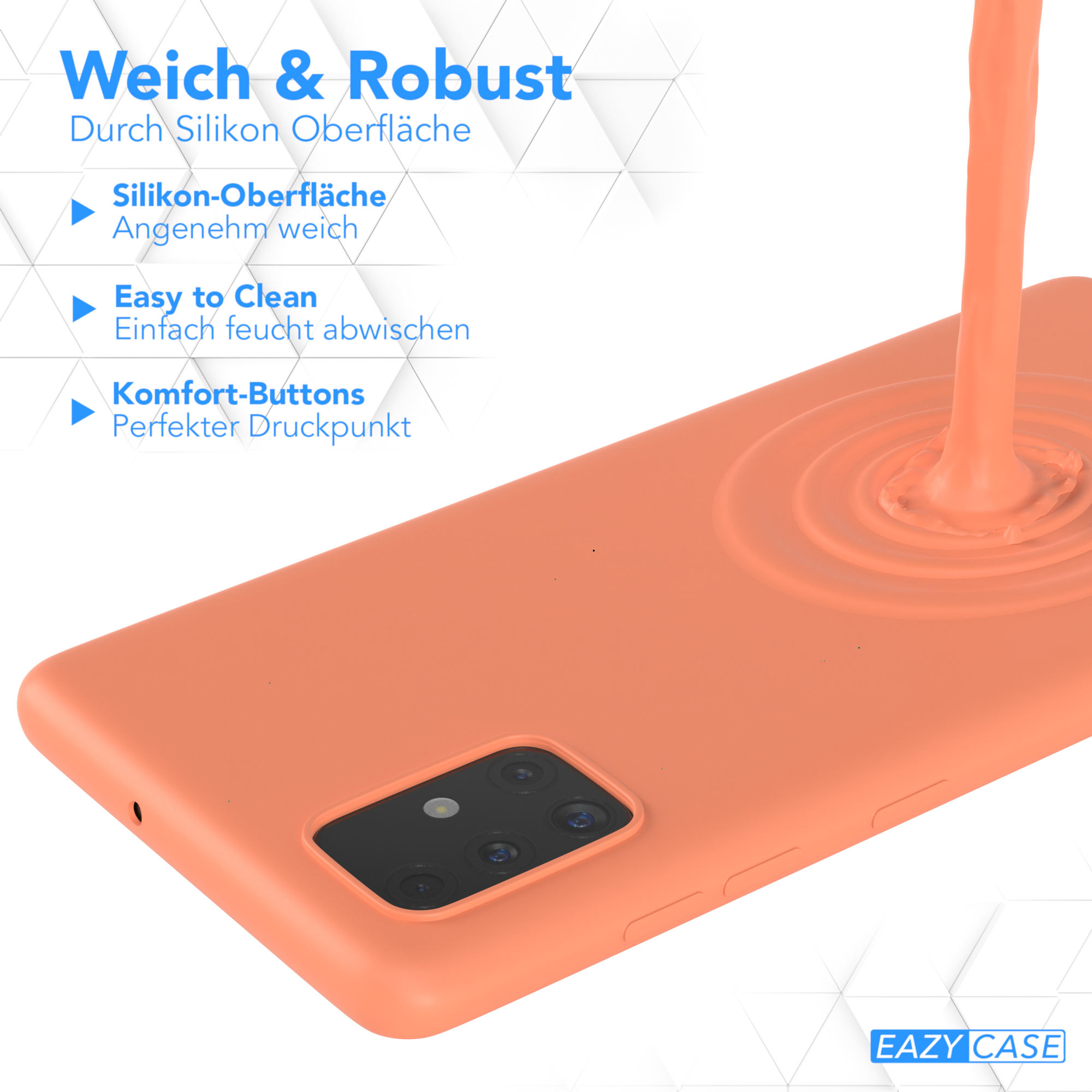 Orange CASE Galaxy Silikon Samsung, Handycase A51, Matt, TPU EAZY Backcover,