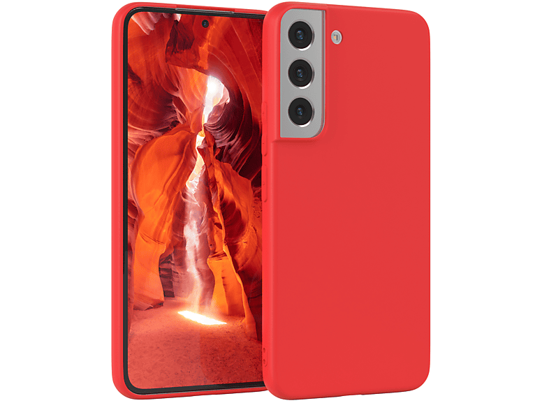 EAZY Silikon Galaxy 5G, CASE Samsung, TPU Handycase Rot Matt, S22 Backcover,