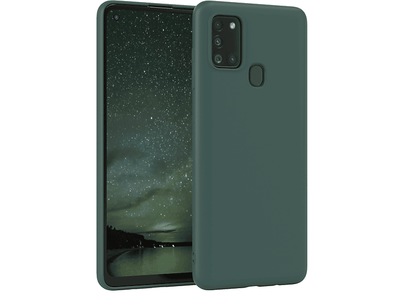 Silikon Samsung, Backcover, / EAZY Matt, Galaxy A21s, Nachtgrün Grün TPU CASE Handycase