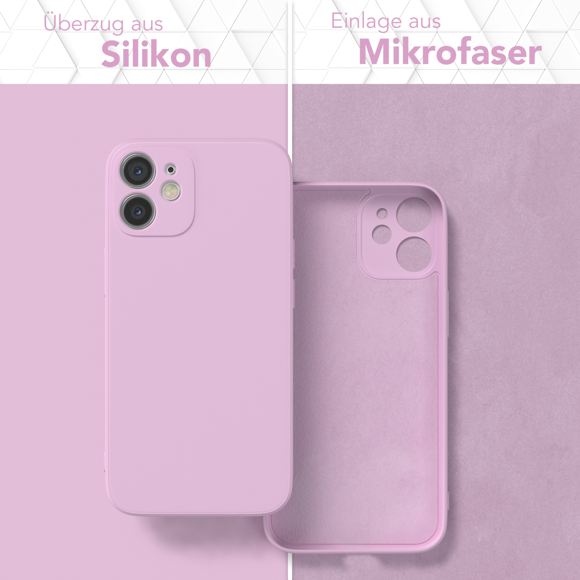 Flieder Backcover, Silikon Handycase TPU Matt, Apple, / iPhone 12 Mini, EAZY CASE Lila