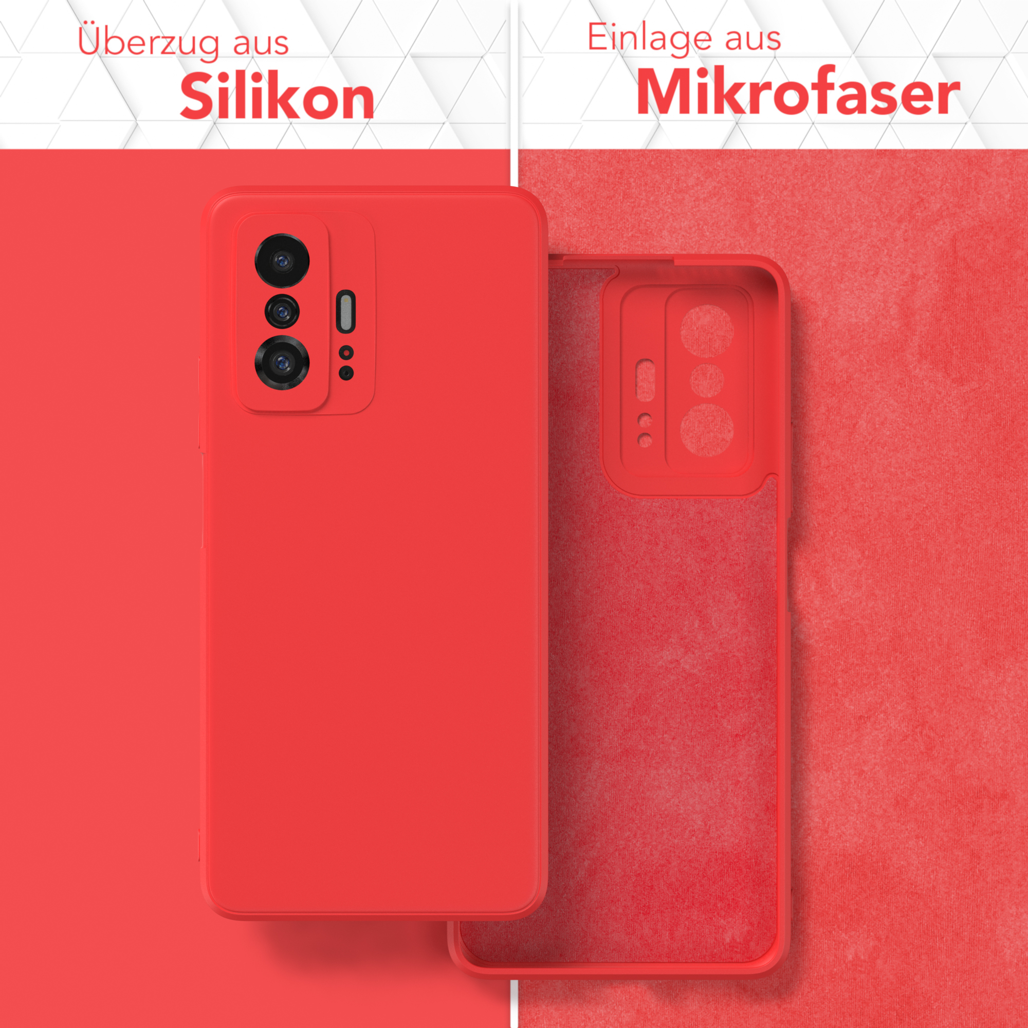 Silikon EAZY Backcover, 11T Matt, 5G, Rot Xiaomi Handycase / 11T Pro Xiaomi, TPU CASE