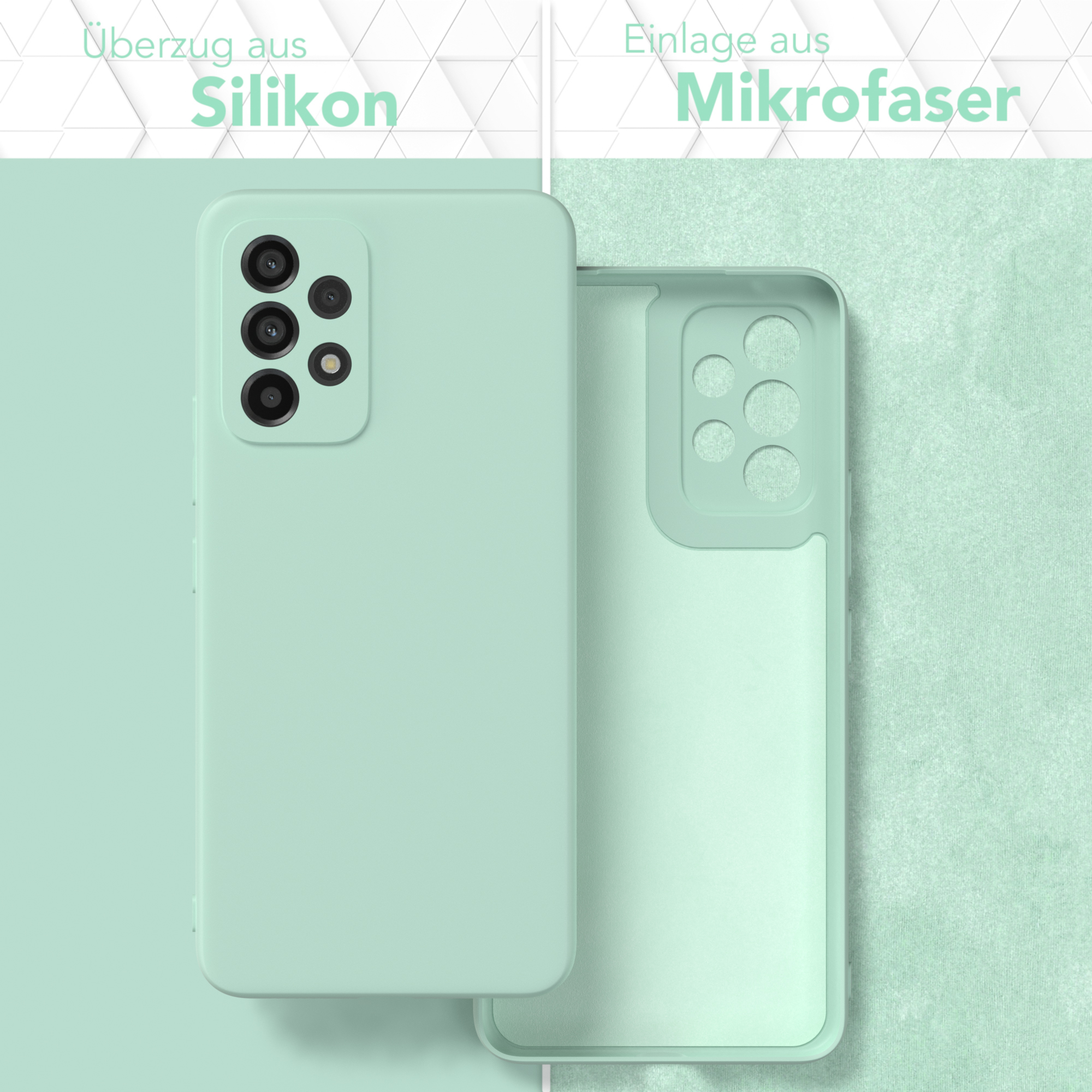 Grün Mint Galaxy Backcover, Matt, EAZY Handycase 5G, Silikon CASE Samsung, TPU A53