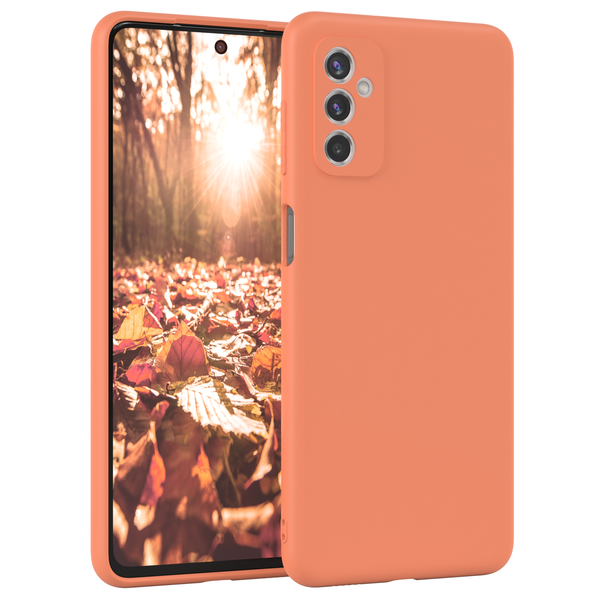 EAZY CASE TPU Samsung, Handycase Galaxy Backcover, Matt, Silikon M52 5G, Orange