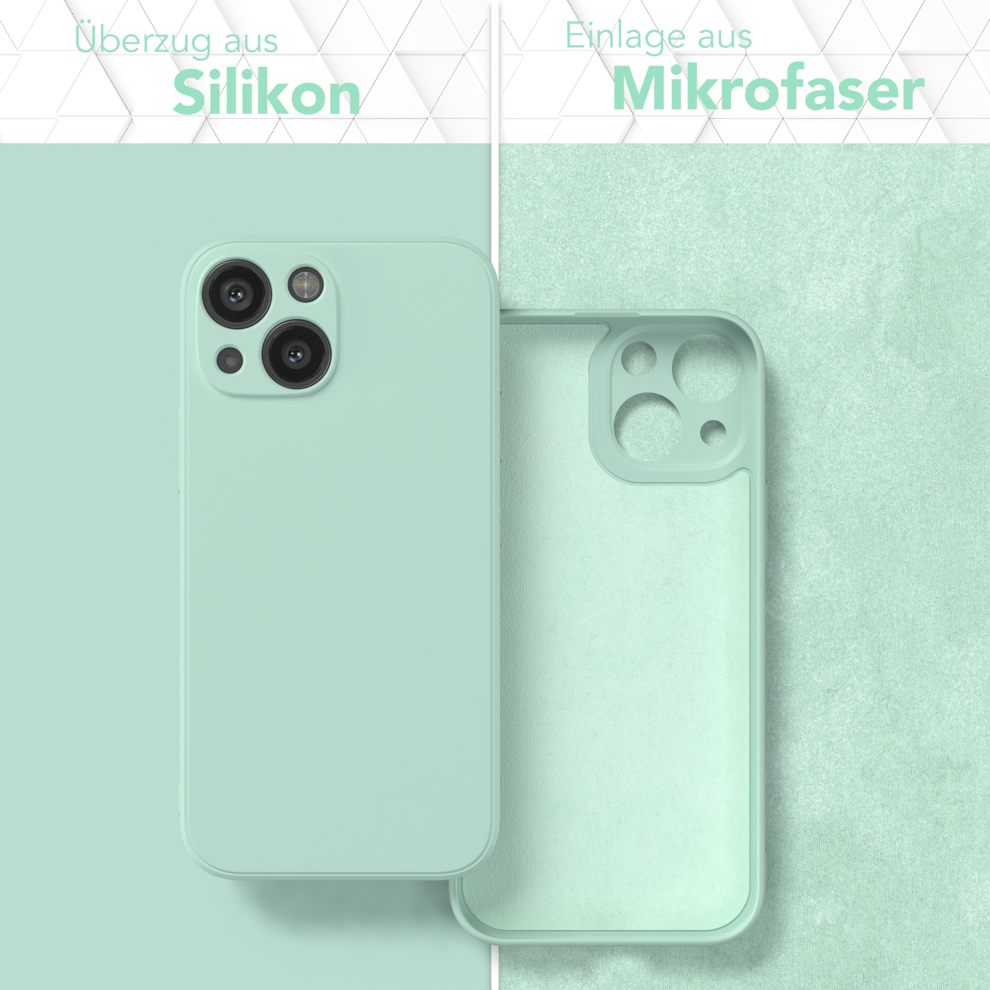 EAZY CASE TPU Mini, iPhone 13 Backcover, Handycase Matt, Silikon Apple, Mint Grün