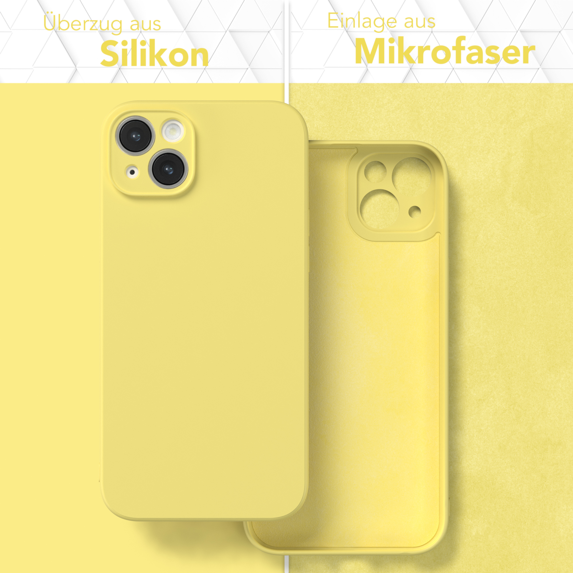 EAZY CASE Backcover, Gelb Plus, Apple, Handycase Silikon iPhone TPU Matt, 14
