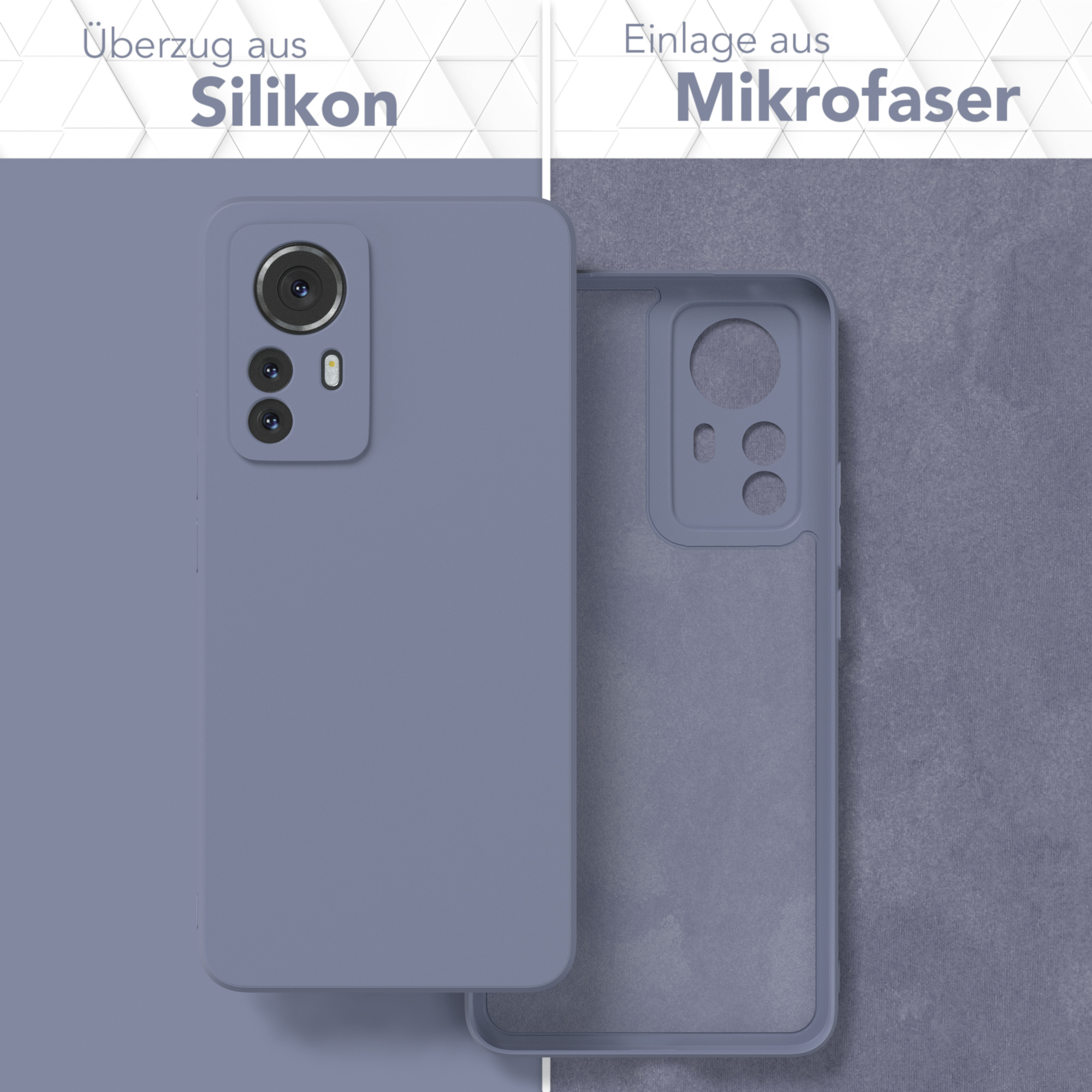 Silikon CASE Backcover, Matt, Handycase Eis 12 Pro, Blau Xiaomi, TPU EAZY
