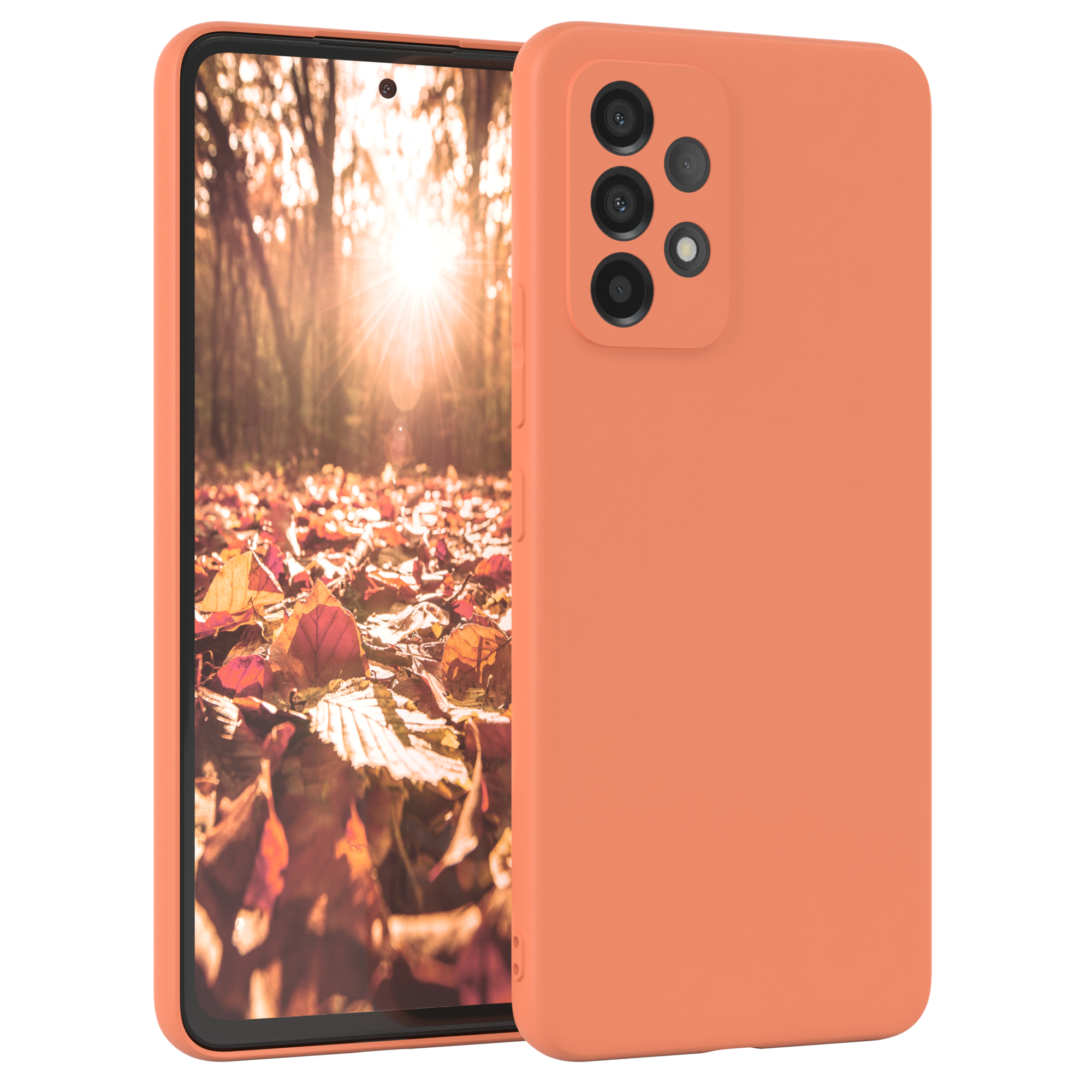 CASE Orange Silikon 5G, Handycase Backcover, A53 Matt, TPU Samsung, EAZY Galaxy