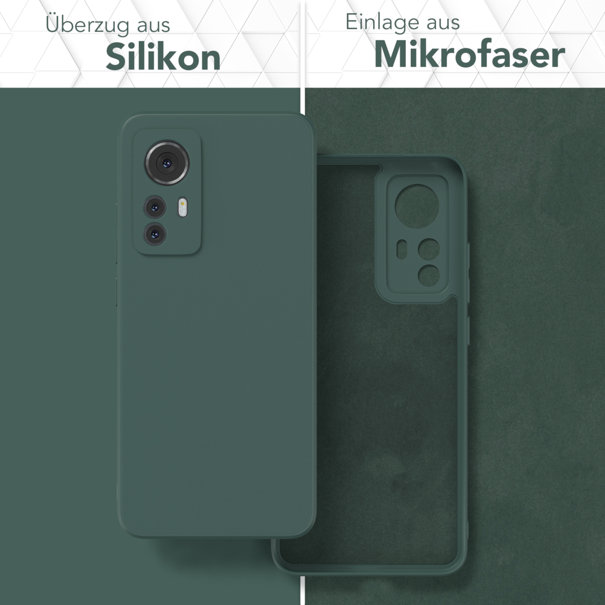 EAZY CASE Nachtgrün / Matt, / 12X, Silikon 12 Handycase Grün Xiaomi, Backcover, TPU
