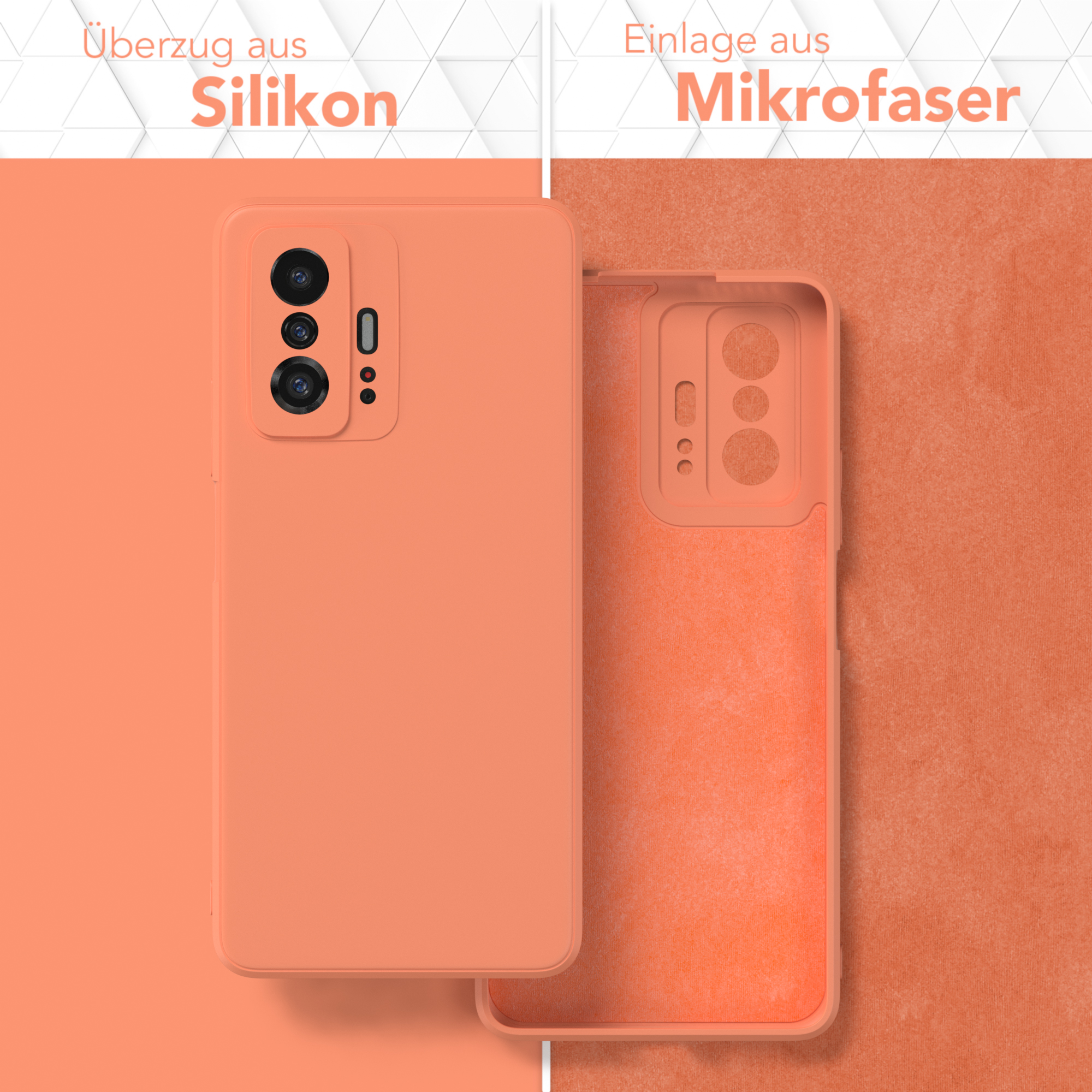 EAZY CASE TPU Silikon 11T 5G, Orange 11T Xiaomi / Matt, Backcover, Xiaomi, Pro Handycase
